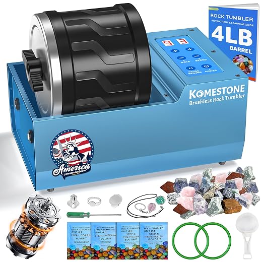 KomeStone G1 4LB Professional Rock Tumbler Kit for Adults