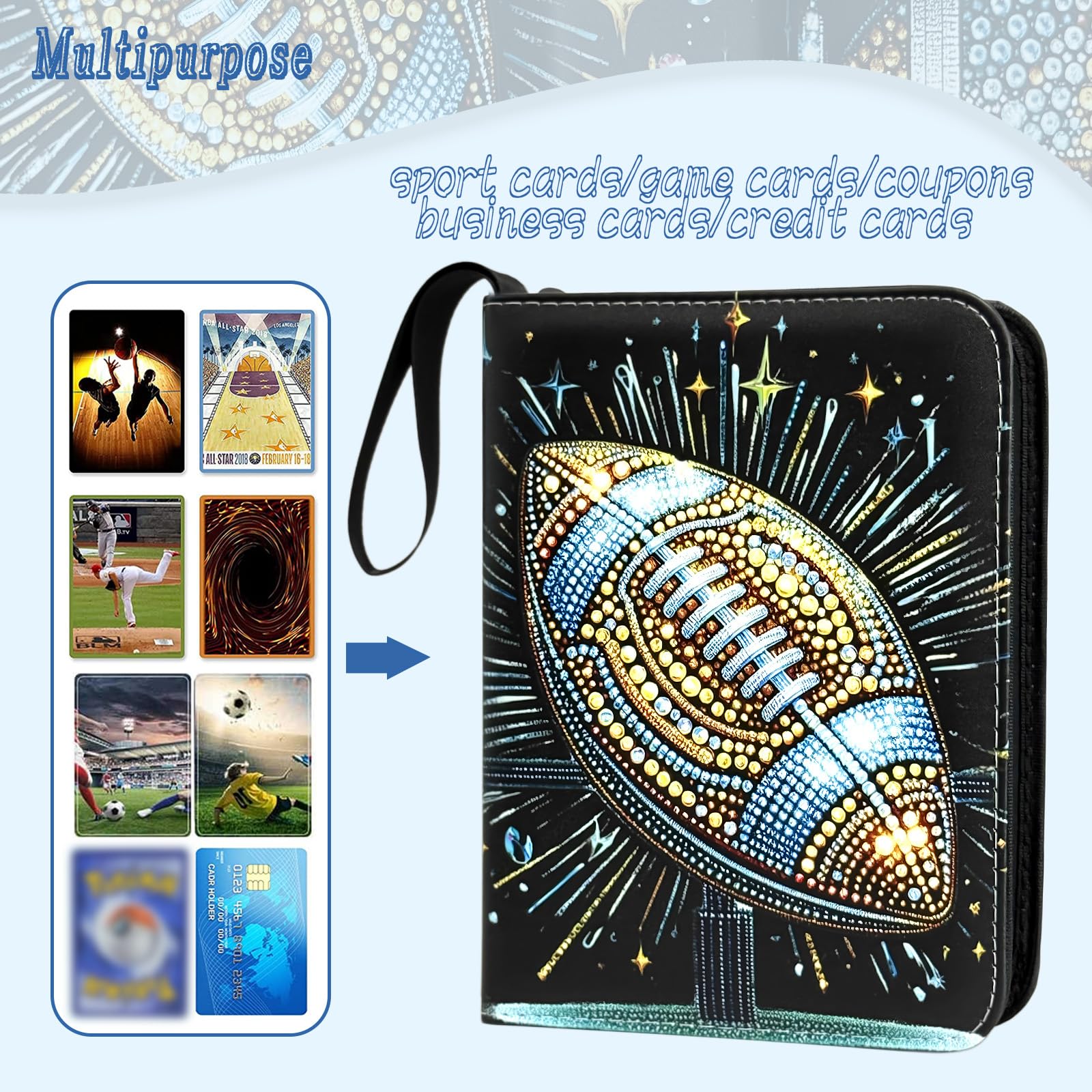 Fußballkartenbinder 400 Taschen, Sammelkartenbinder 4 Taschen