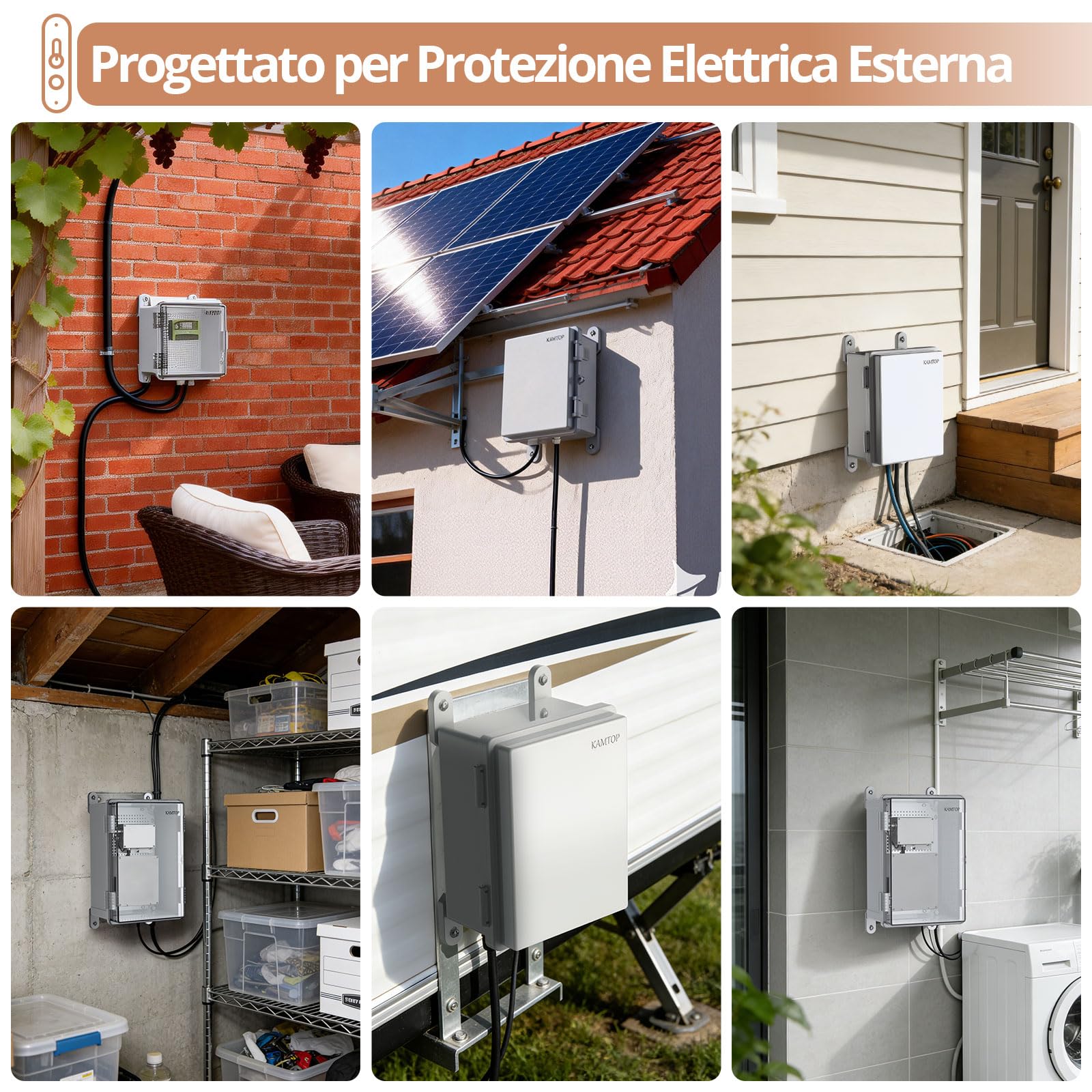 Kamtop Scatola Elettrica Impermeabile IP67 (Trasparente) 300x200x160mm - Protezione per Mobili Elettrici, Progetti Fai-da-te, Applicazioni Esterne