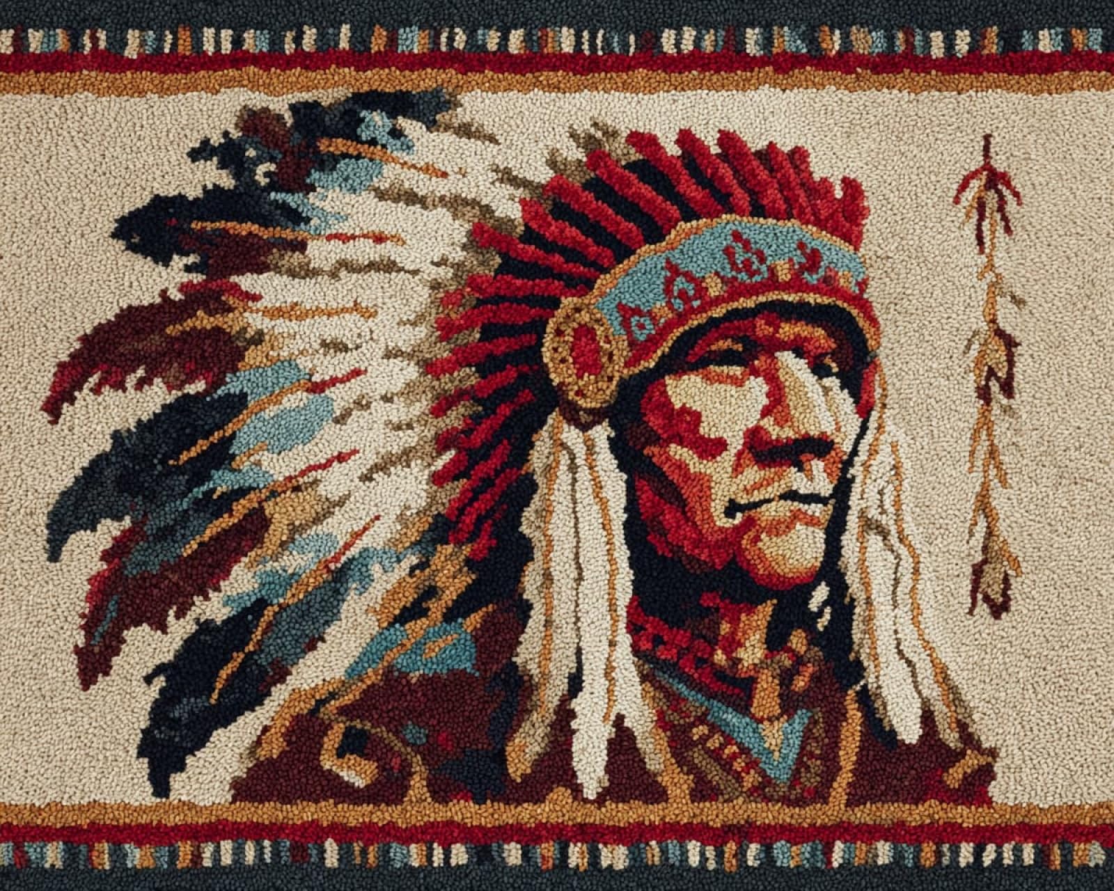 Wallphantom Latch Hook Rug Kits for Adults Beginners,Indian Tribes