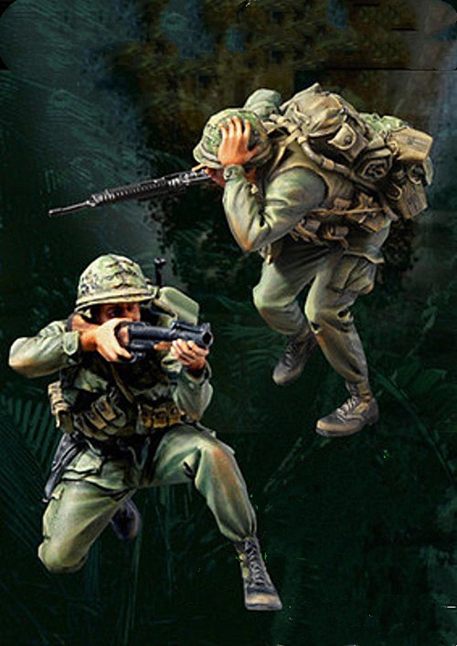 Kit Maquette 1/35 – Soldat Américain Blessé Guerre Du Vietnam (2 Figurines Avec Socle) – Résine Non Montée Non Peinte – Modélisme Militaire