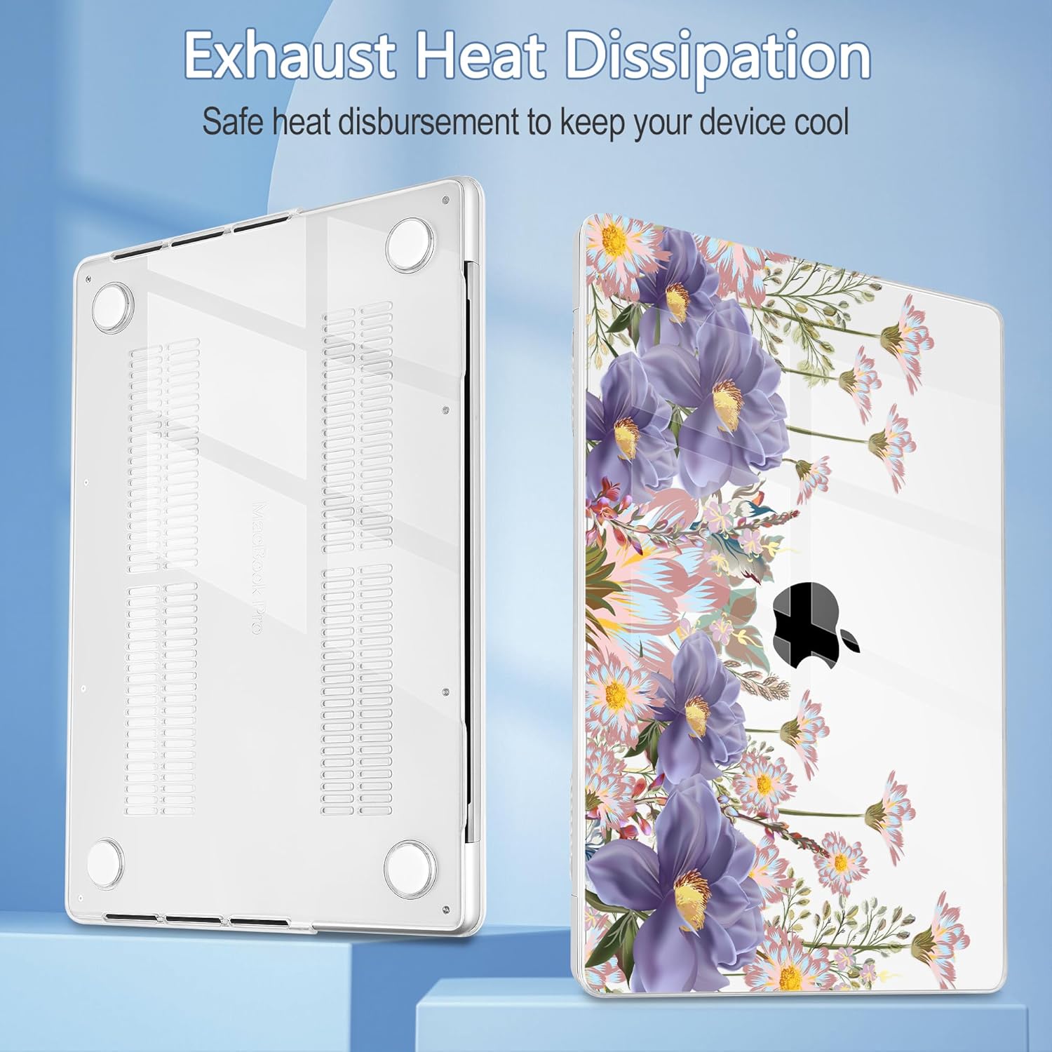 Mektron for 2025 MacBook Pro 14-inch M5 Case A3434 Fits 2024-2021 M4 A3112 A3401 A3185 M3 A2918 A2992 M2 A2779 M1 A2442 Pro/Max, Printed Plastic Hard Shell Laptop Cover, Floral C146 - Image 8