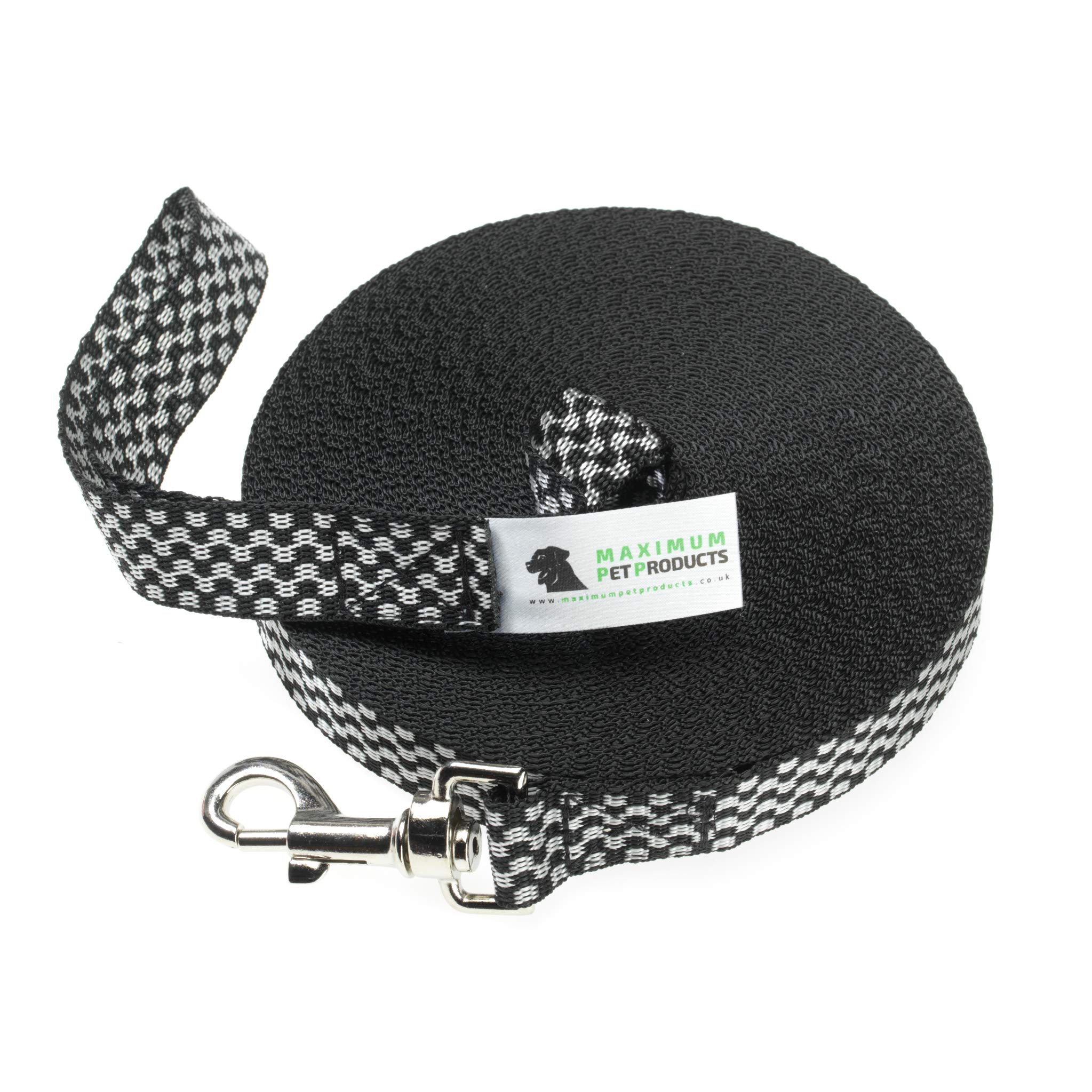 Maximum Pet Products Dog Training Lead (85ft/25m, Chequered)