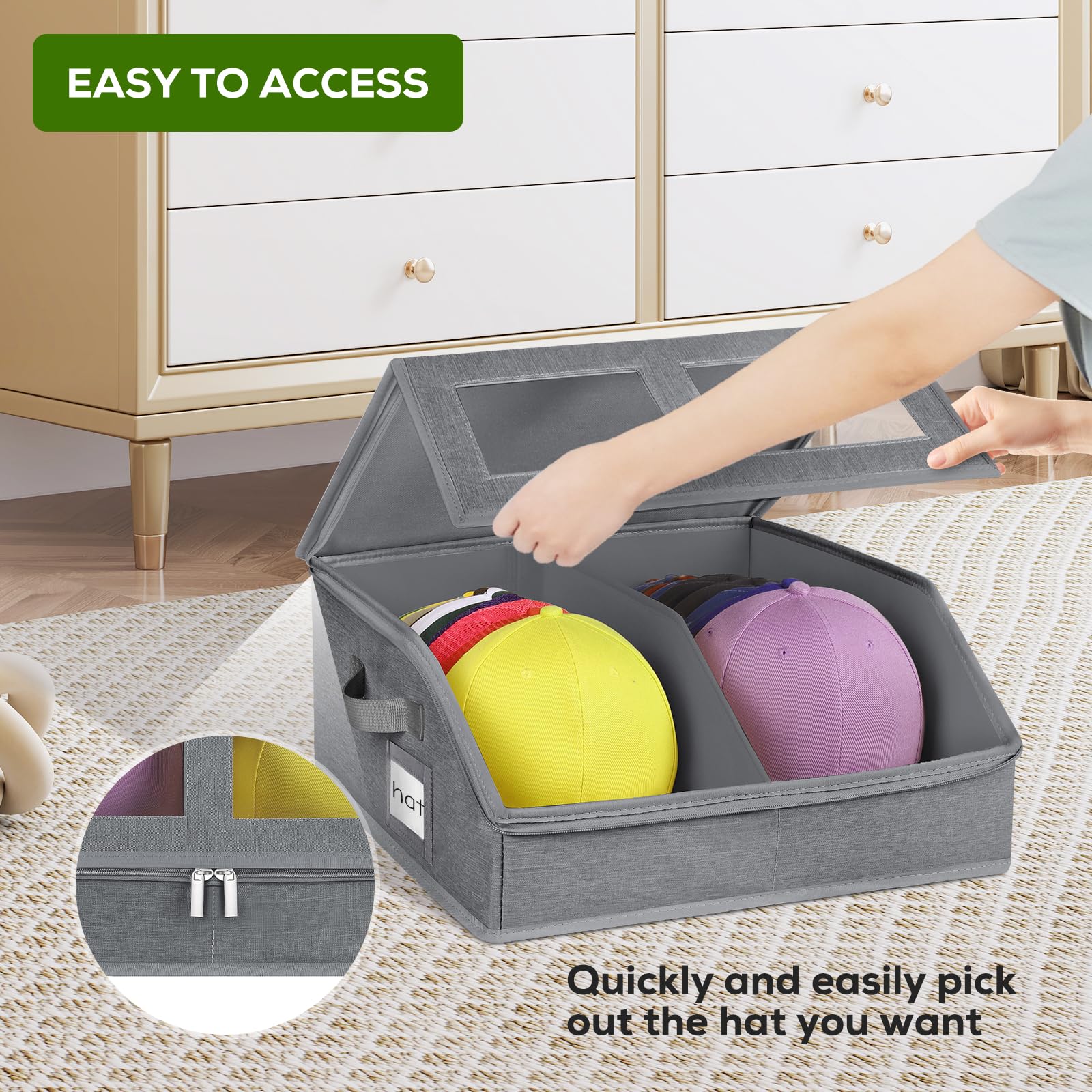 Amazon.com - 2pk Hat Storage for Baseball Caps, Hat Organizer for