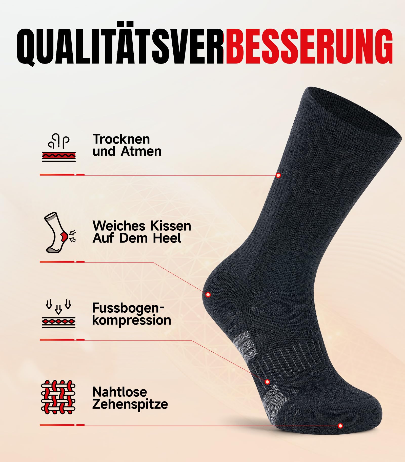PULIOU Calze Antiscivolo Calcio, Cotone Calzini Sportive Traspiranti Trekking Grip Calcio Calze Paia Anti-Vesciche Calzettoni Calcio Uomo Donna