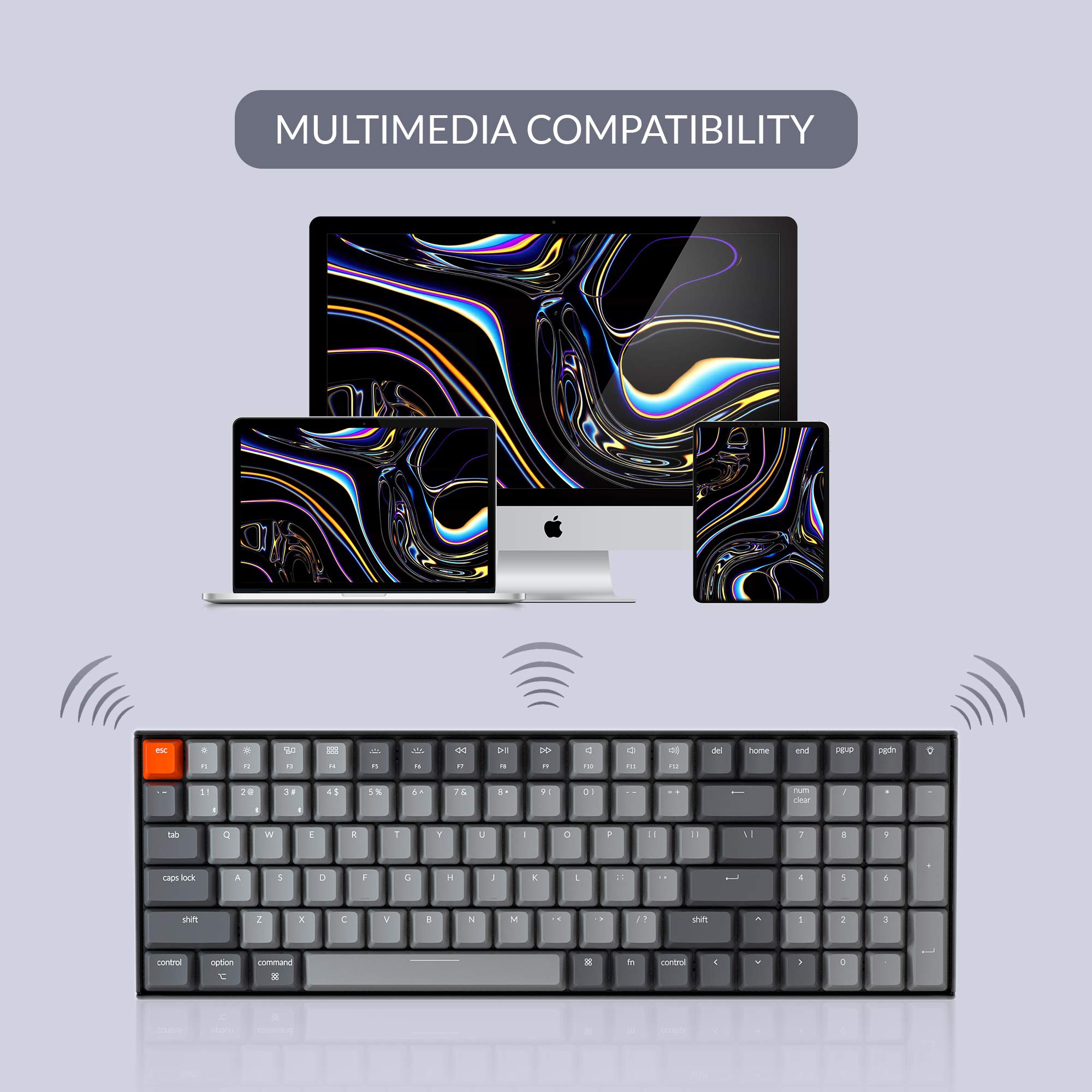 Keychron Teclado mecânico K4 Hot Swappable com interruptor marrom
