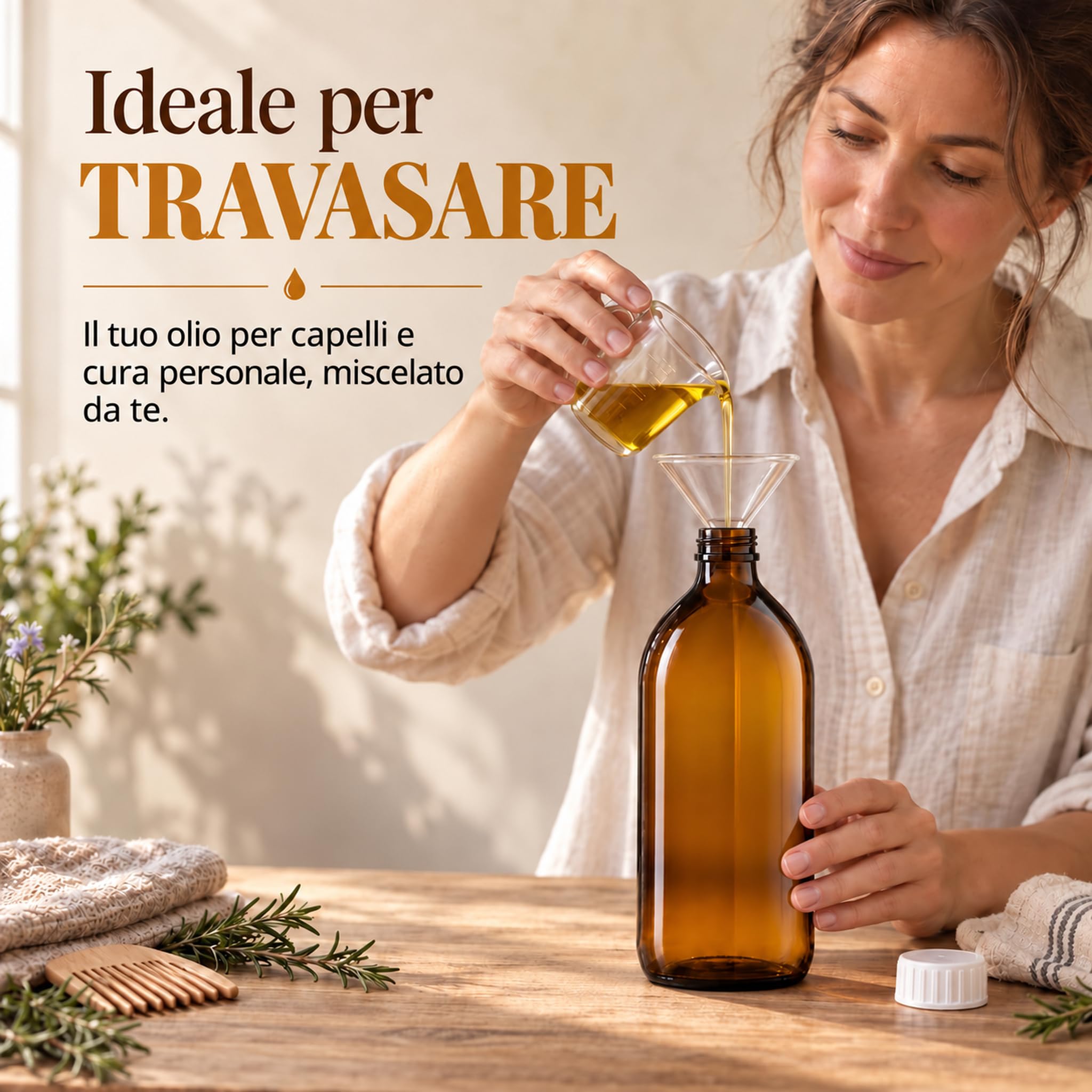 GiDeli Bottiglie Vetro Ambrato 500 ml con Tappo a Vite - Set da 20
