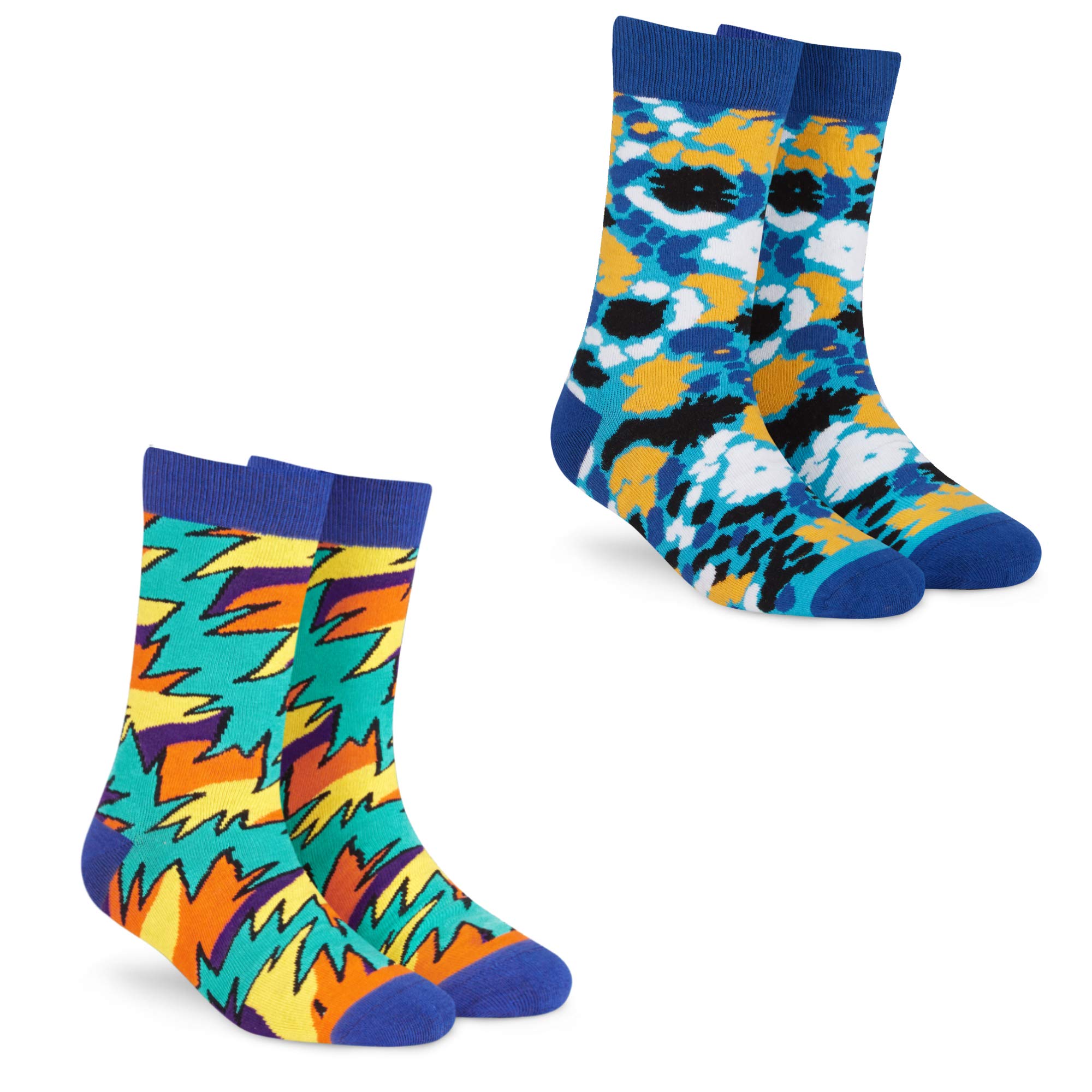 dynamocks Men's and Women's Combed Cotton Designer Crew Length Socks (Pack of 2) (Multicolour, Free Size)-picture-56