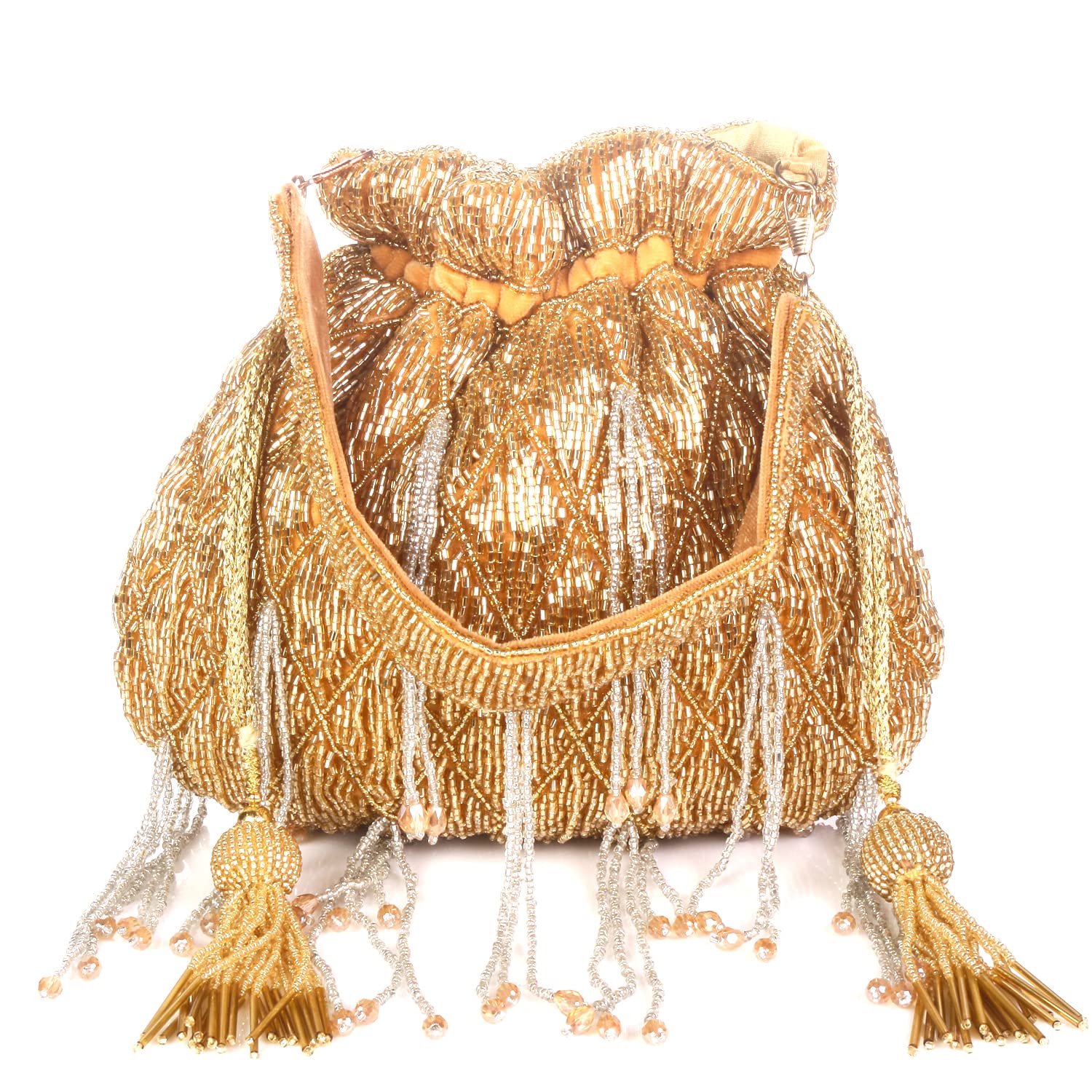 swisni Golden And Silver Touch Embroidered Heavy Potli For Brides II Women's Traditional Designer Clutch For Women & Girls II DESIGNER POTLIS-picture-23