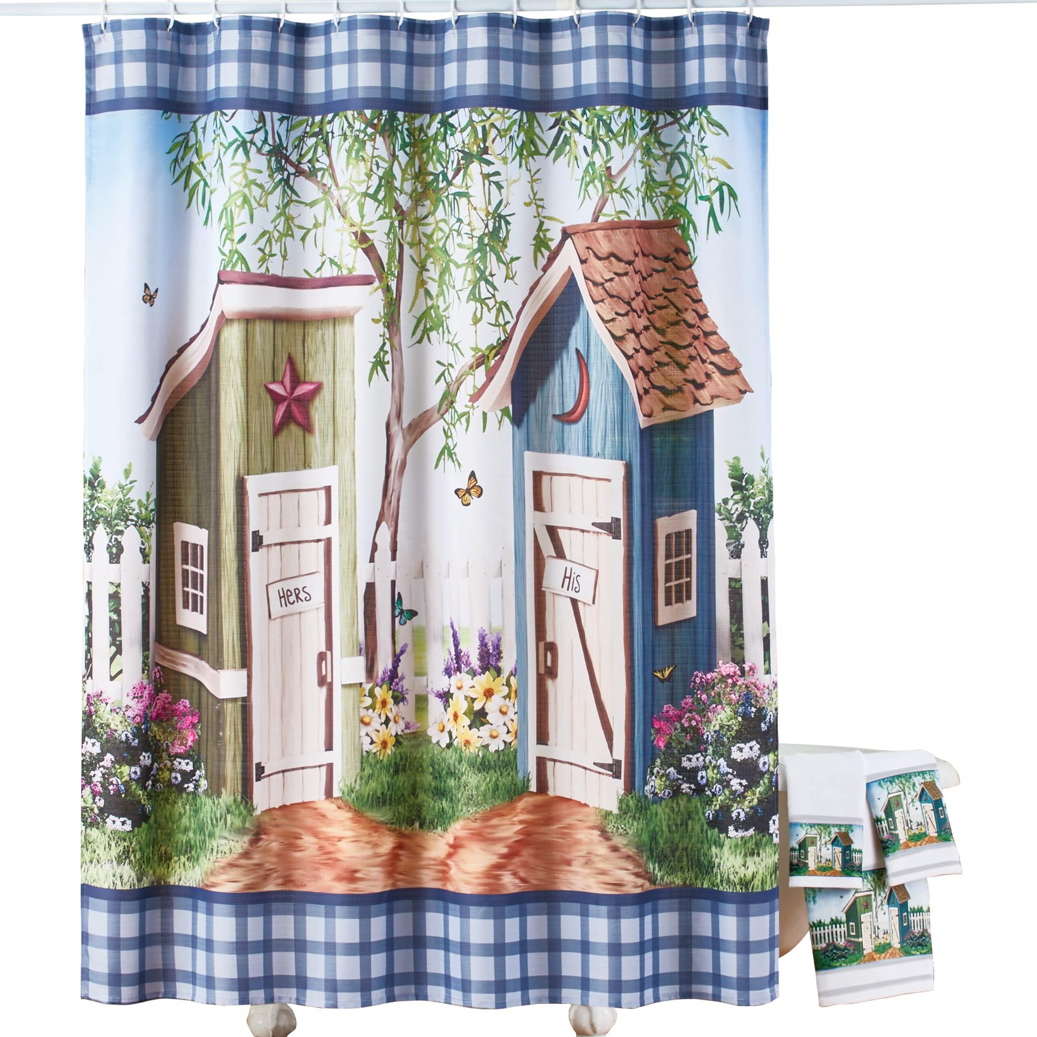 Amazon.com: Collections Etc His & Her Garden Outhouse Scene Bathroom ...