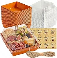 Vista 7 de Paquete de 50 Cajas Pequeñas de Charcutería con Tapas Transparentes - Caja Mini de Charcutería de Papel Para Llevar, Envases Desechables