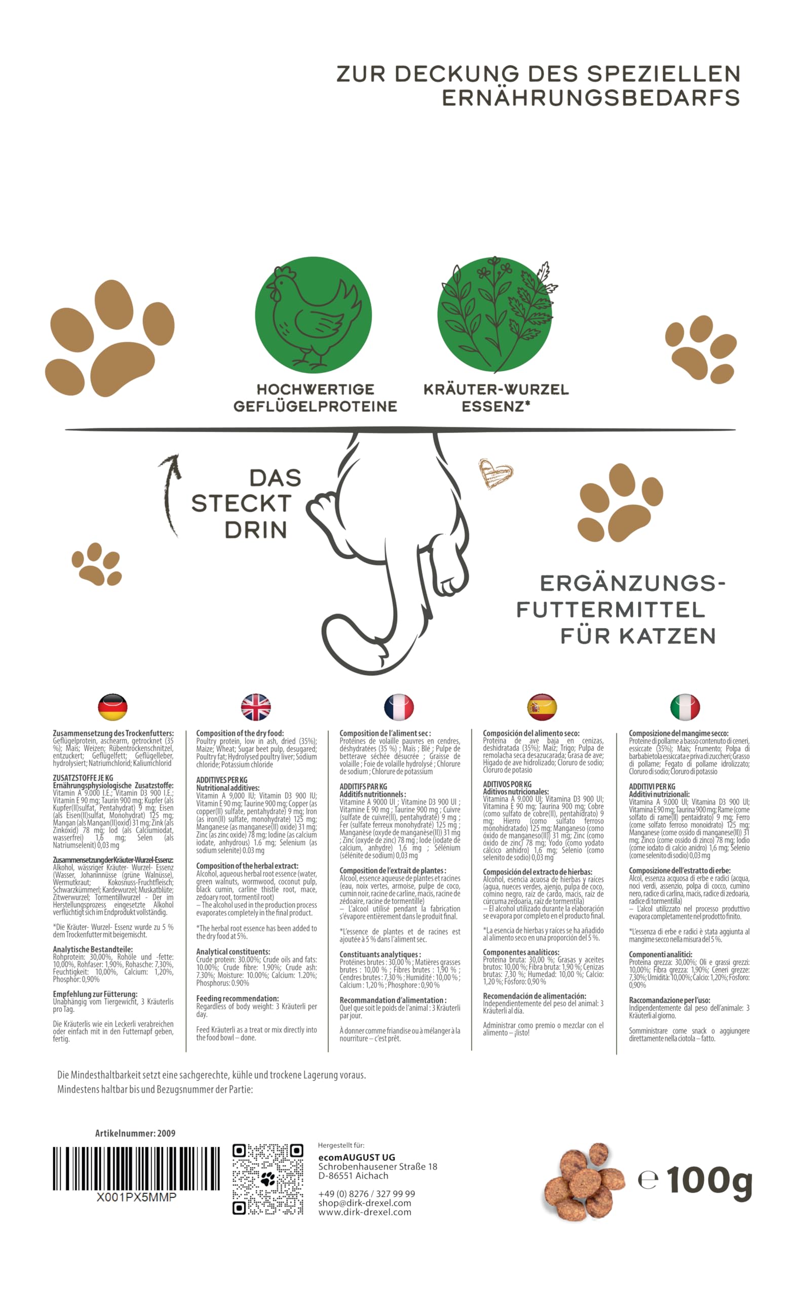 ZeckoX Kräuterlis für Katzen | Leckerlis mit Kräuterextrakten | natürliche Ernährung mit Kokosnuss & Karde 3 Monatskur