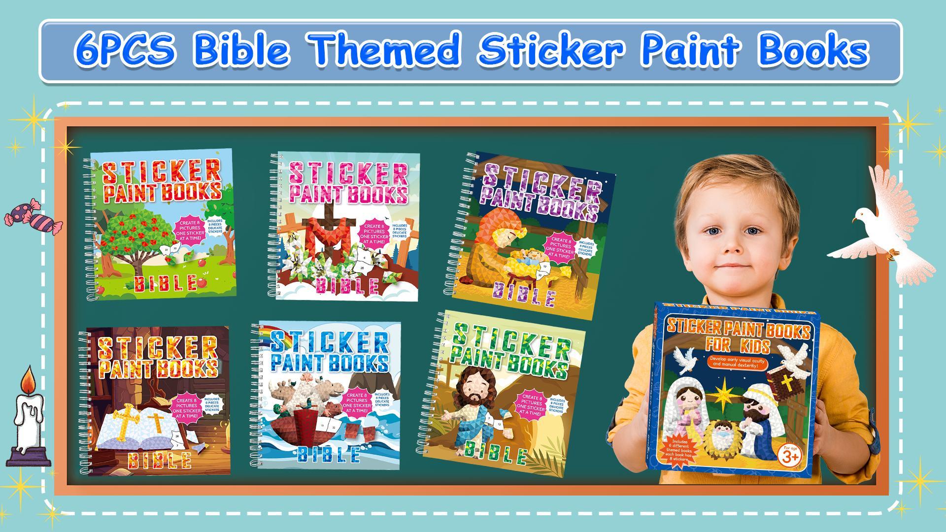 Amazon.com: 6PCS Bible Paint by Stickers for Kids Ages 4-8 VBS