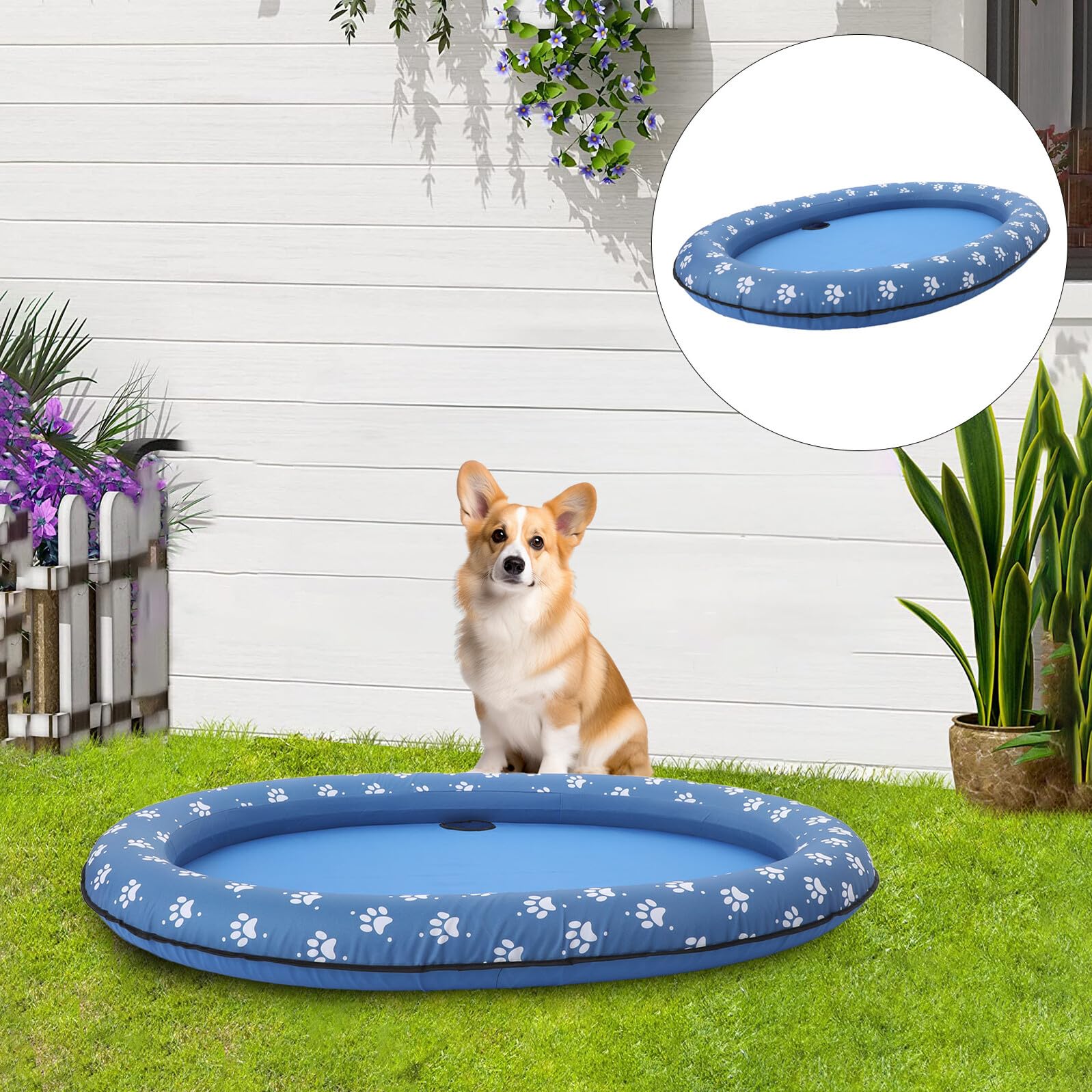 Toyvian 1pezzi Piscina Pieghevole per Cani e Gatti Vasca Gonfiabile Portatile e Galleggiante Piscinetta da Esterno Resistente per Rinfrescare Animali Domestici Facile da Trasportare