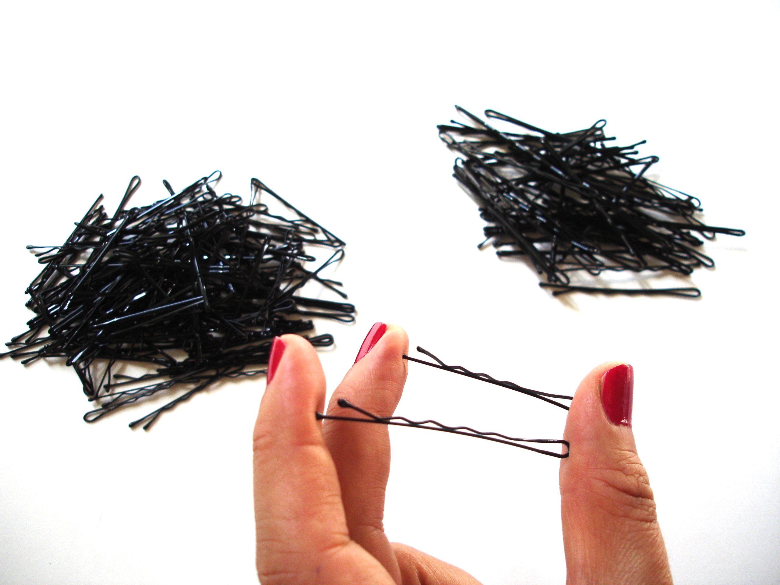 BLACK BOBBY PINS Hair Care Secure STYLE STYLING CURL Large & Small Mix (200pc)