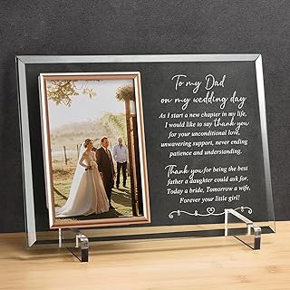 Unique Prints Design Father of The Bride gifts from Daughter on Her Wedding Day, Dad Picture Frame, Thank You Gift for Daddy