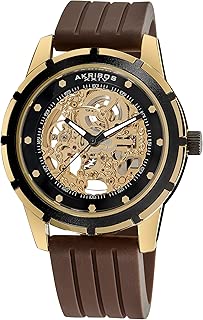 Akribos XXIV Men's AKR444YG Premier Delos Automatic Skeleton Gold Watch - coolthings.us