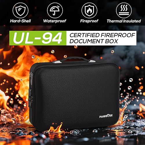 Miniatura 3 de Caja de documentos ignífuga con cerradura de combinación, resistente al agua, resistente al agua, caja fuerte para documentos importantes,