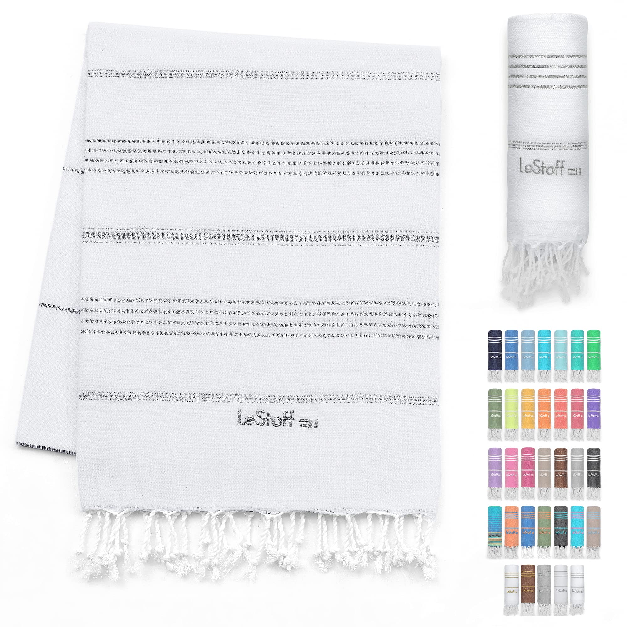 LeStoff Turkish Hammam Towel, Quick Drying & Lightweight Peshtemal for Beach Sauna, Bath, Travel