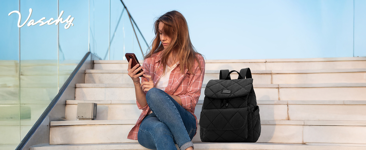 Amazon.com: VASCHY Quilted Backpack Purse for Women 
