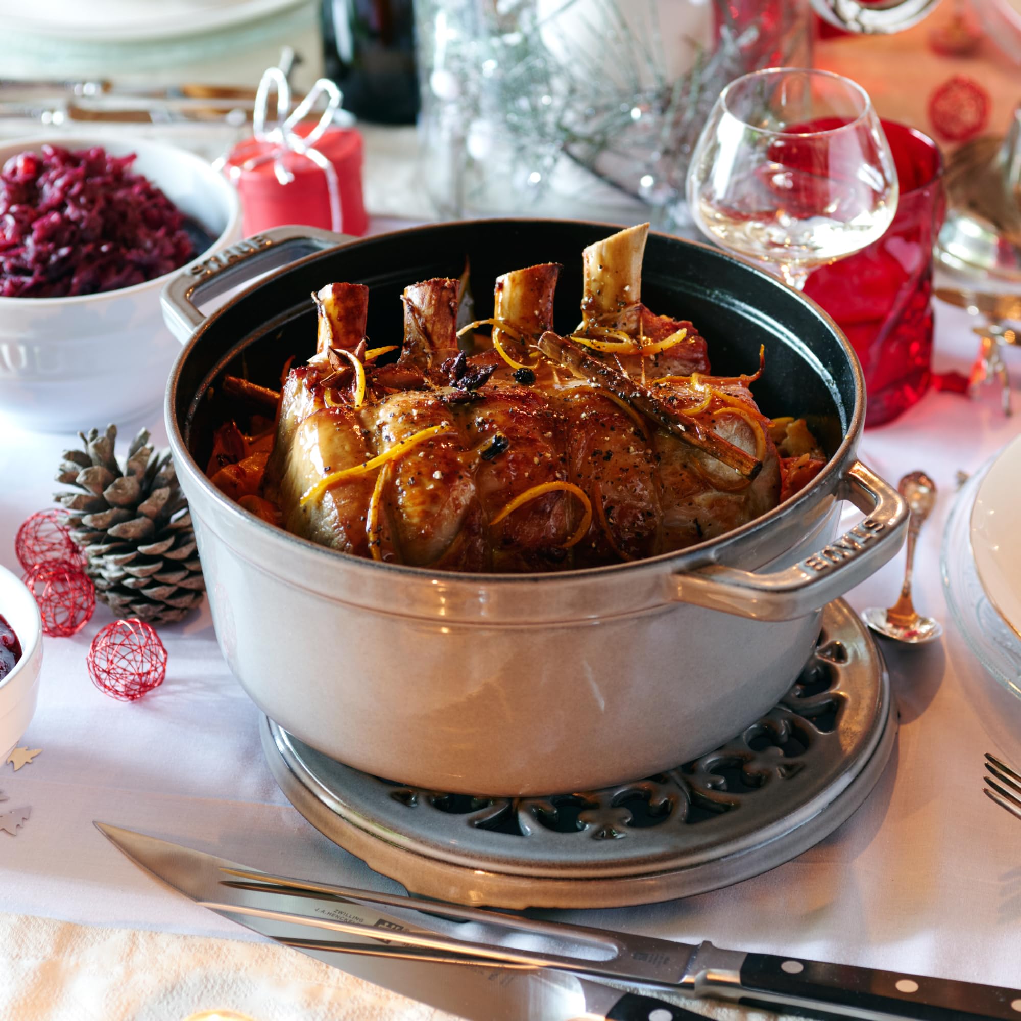 STAUB Okrągły Cocotte, 5,5 l, grafitowy szary