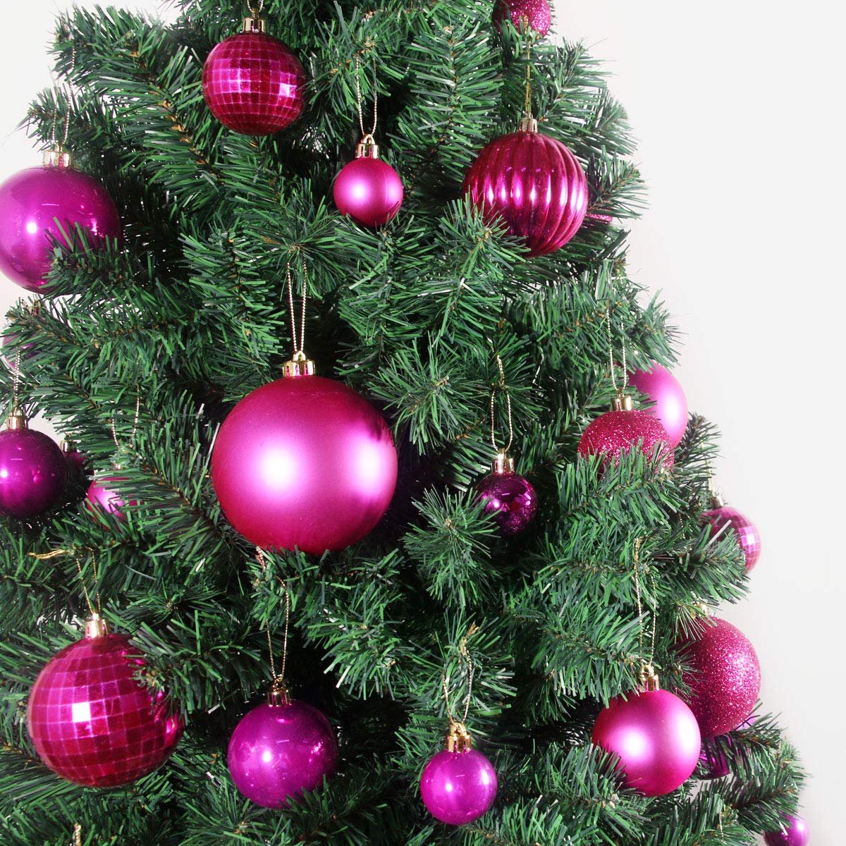 Set di 10 palline di Natale grandi, fucsia, 8,1 cm, decorazioni per albero di Natale, infrangibili, da appendere, per compleanni, Halloween, vacanze, matrimoni