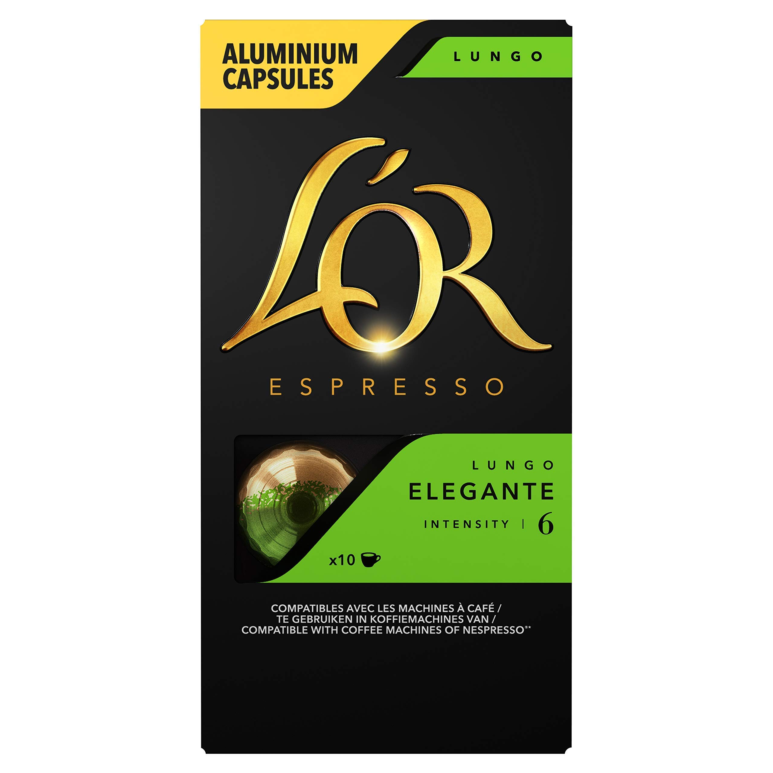 L'OR Espresso Café Lungo Eleganteintensité 650 Cápsulas De Aluminio, Compatible con Máquinas Nespresso * (Conjunto De 5X10 Cápsulas)