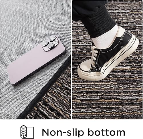 Miniatura 107 de hicorfe - Tapete para interiores, para puerta delantera o trasera, parte trasera de goma, antideslizante, absorbente, resistente a la suciedad, Café