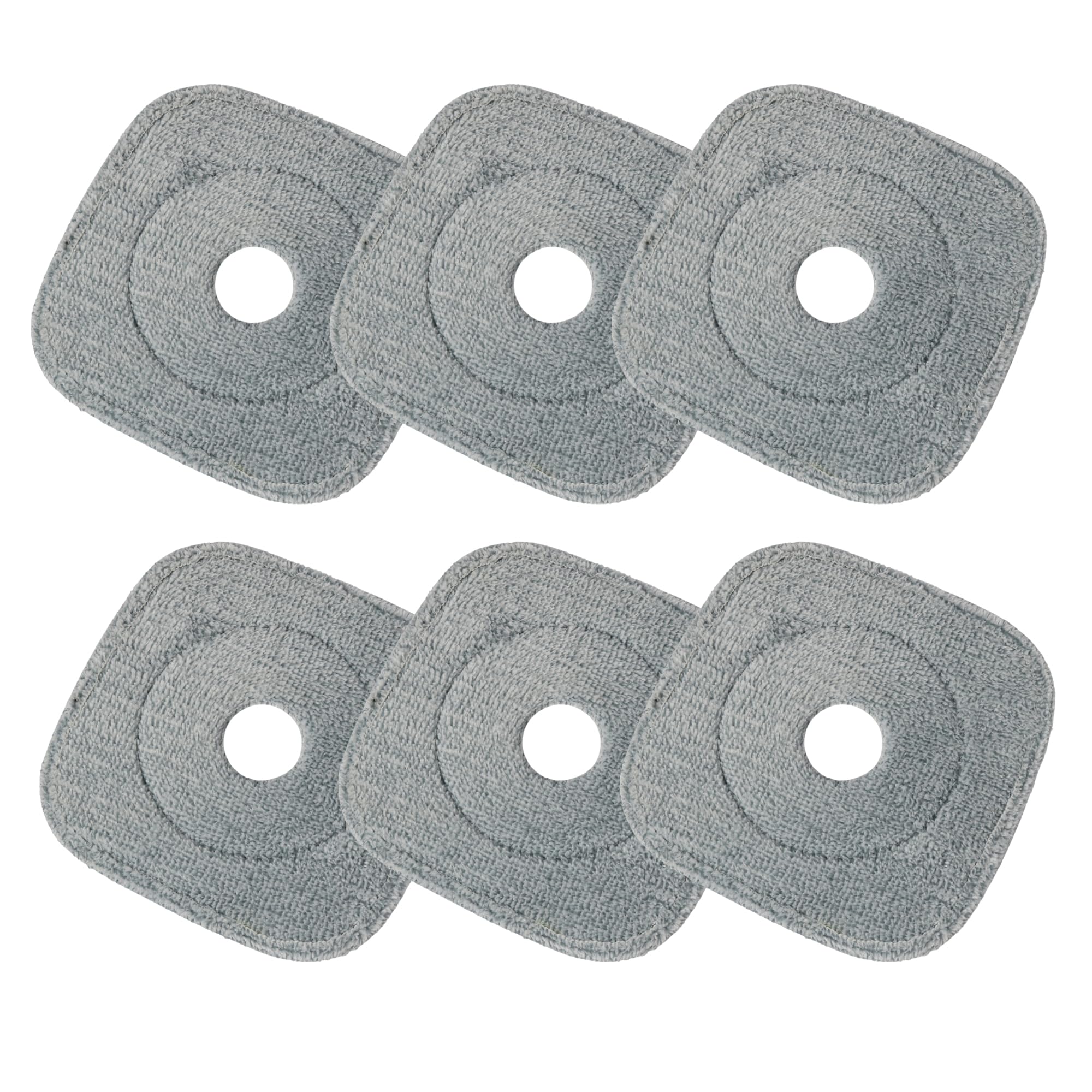 True & Tidy Square Spin Mop and Bucket Replacement Microfiber Mop Pads Refill Set Compatible with SPIN-800 TrueClean M16 Spin Mop, Other Square Mops, 9in x 9inch Machine Washable, 6pcs