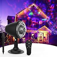 Vista 1 de Proyector LED de Navidad, luces nocturnas de Rusoso para exteriores, efecto de onda de agua, 22 colores LED, impermeable, efecto de agua con control