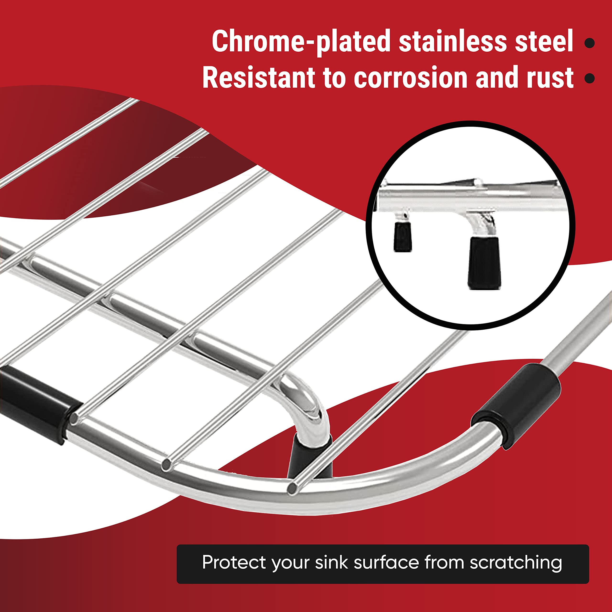 Sink Protectors for Kitchen Sink 13" x 11-5/8", Stainless Steel Sink Protector, 2 Pack of Sink Grate for Bottom of Kitchen Sink