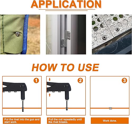 Miniatura 5 de ISPINNER 385pcs 8 tamaños de remaches ciegos de aluminio, kit surtido de remaches pop (plata)