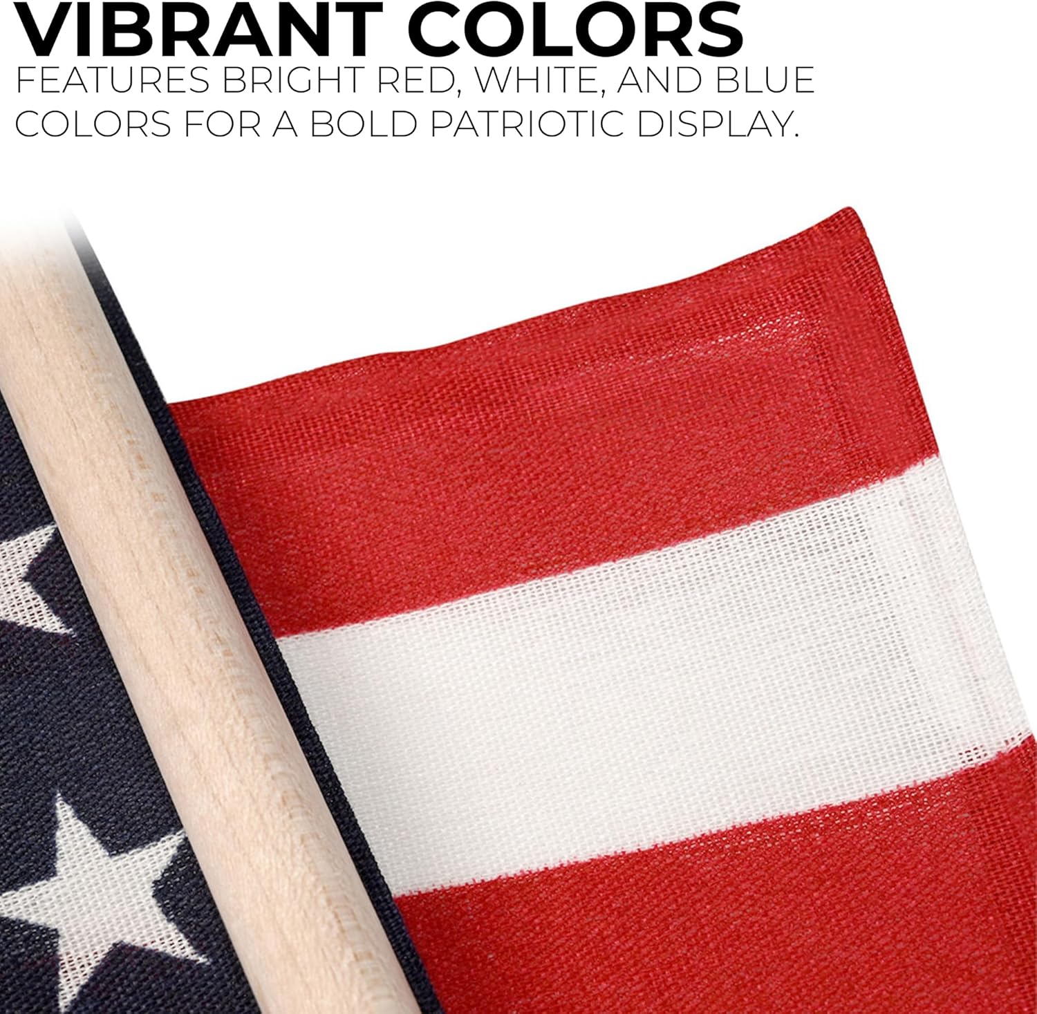 72 Patriotic American Flags on Sticks! 12"x7" Flag - 15.75" Stick - Outdoor or Indoor! (72)
