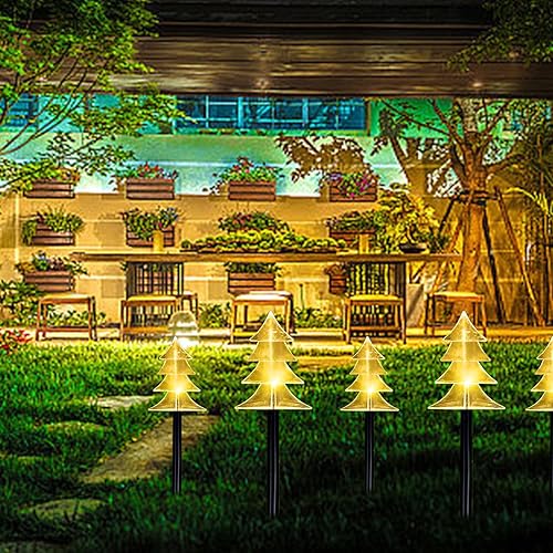 Miniatura 2 de Luces de camino de Navidad  Luces solares de copo de nieve con estaca impermeables para exteriores, paquete de 5 luces decorativas al aire libre