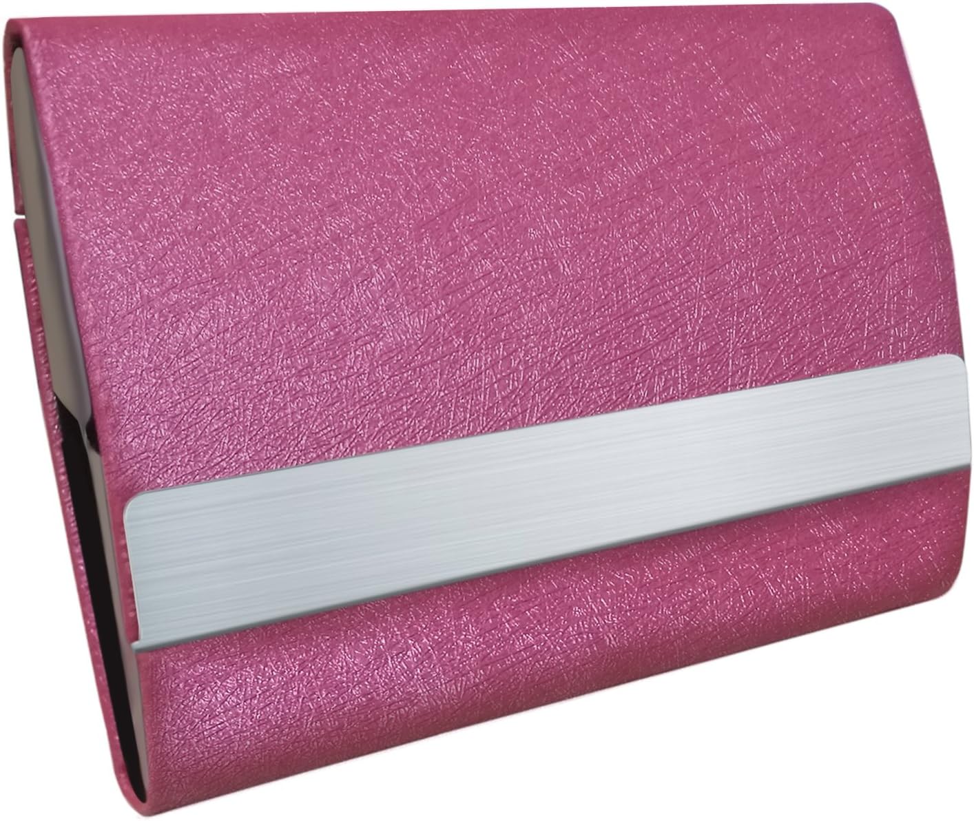 Bolier Professional Business Card Holder 100% Handmade Leather Business Card Case for Men and Women Rose Red