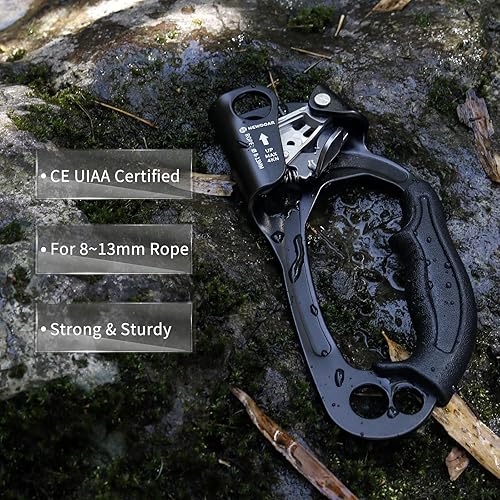 Miniatura 35 de NewDoar UIAA y CE certificado mano Ascender árbol escalada árbol arborista rapelar equipo cuerda abrazadera para 8 ~ 13MM cuerda Set derecho azul