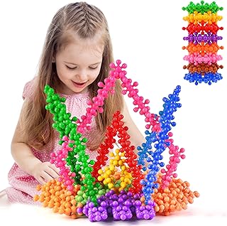 KASHIAOTE 250 Pieces Building Blocks Kids STEM Toys Educational Building Toys Interlocking Solid Plastic Discs Sets for Preschool Kids Boys and Girls Aged 3+, Safe Material Creativity Kids Toys