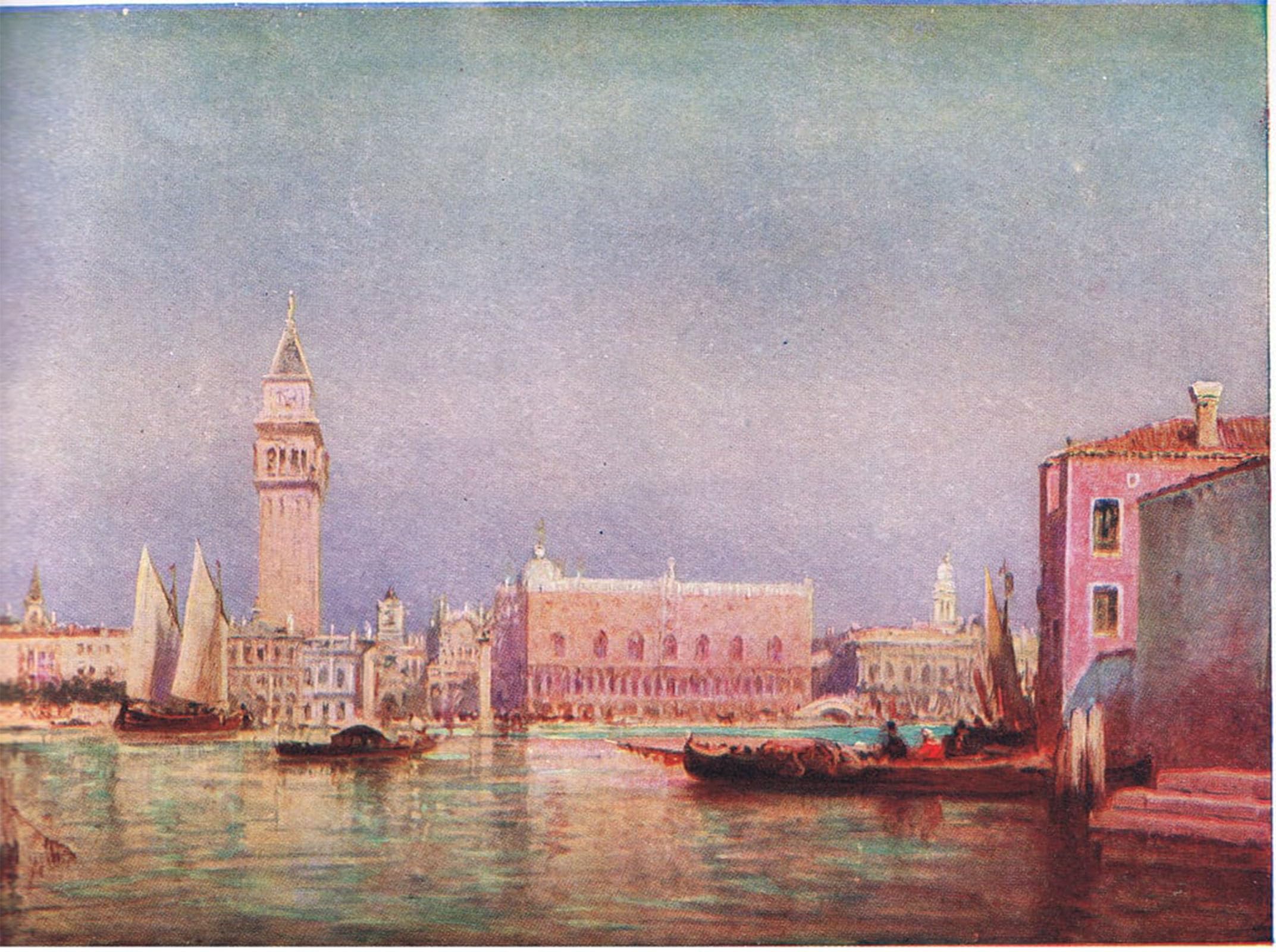 SERENDIPITP Abstract Painting Mural Print Picture Wall Decor Painting Venice by Félix Ziem Vintage Wall Artwork for Home Decor 60x90cm