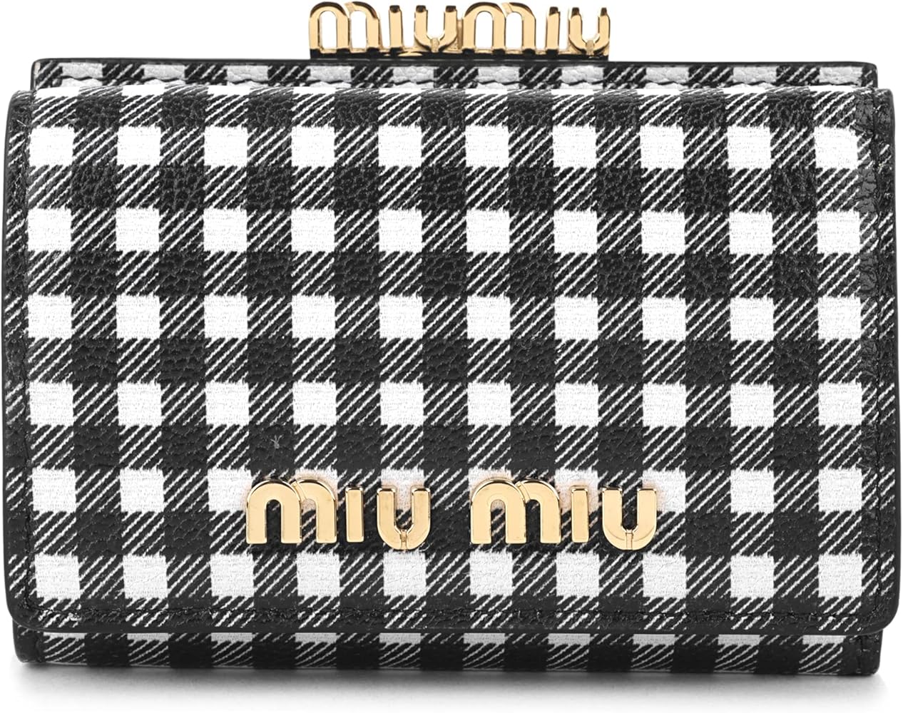 miu miu ミュウミュウ ギンガムチェック 三つ折り財布 ミニ財布 miu MIUMIU ミュウミュウ 三つ折り財布 MADRAS マドラス 5MH021