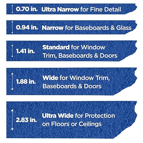 Miniatura 6 de 3M Scotch-blue 2090 Papel crepé multisuperficies, Pintores, Cinta de enmascarar, 27 libras Fuerza de tensión, 60 Yds, longitud x 3/4" ancho, color