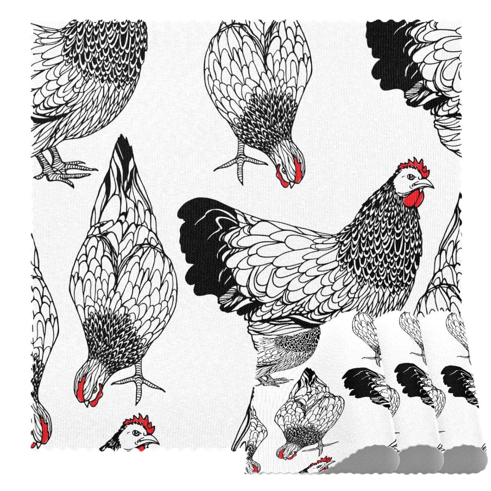 Sets de table antidérapants poules contre les brûlures