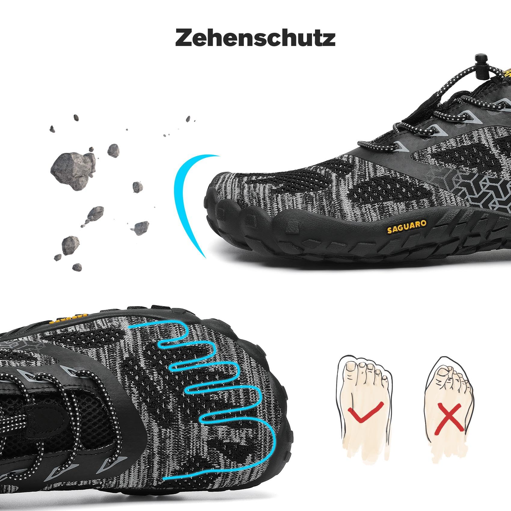 SAGUARO Estate Scarpe Barefoot Minimaliste Uomo Comode e Leggere Antiscivolo Trekking Trail Running Scarpe Asciugatura Rapida Outdoor e Indoor