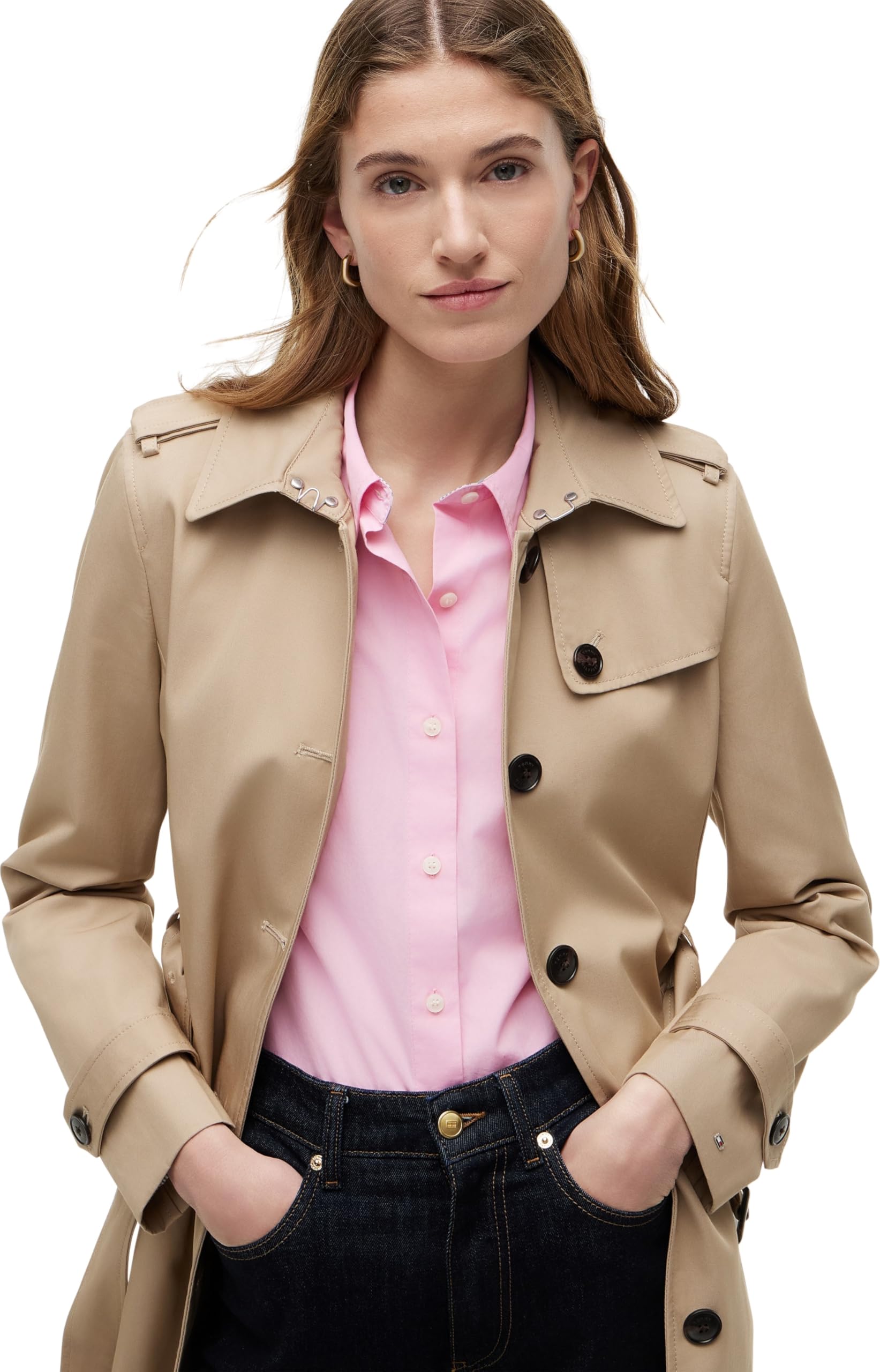 Tommy Hilfiger Damen Jacke Heritage Single Breasted Trench Übergangsjacke