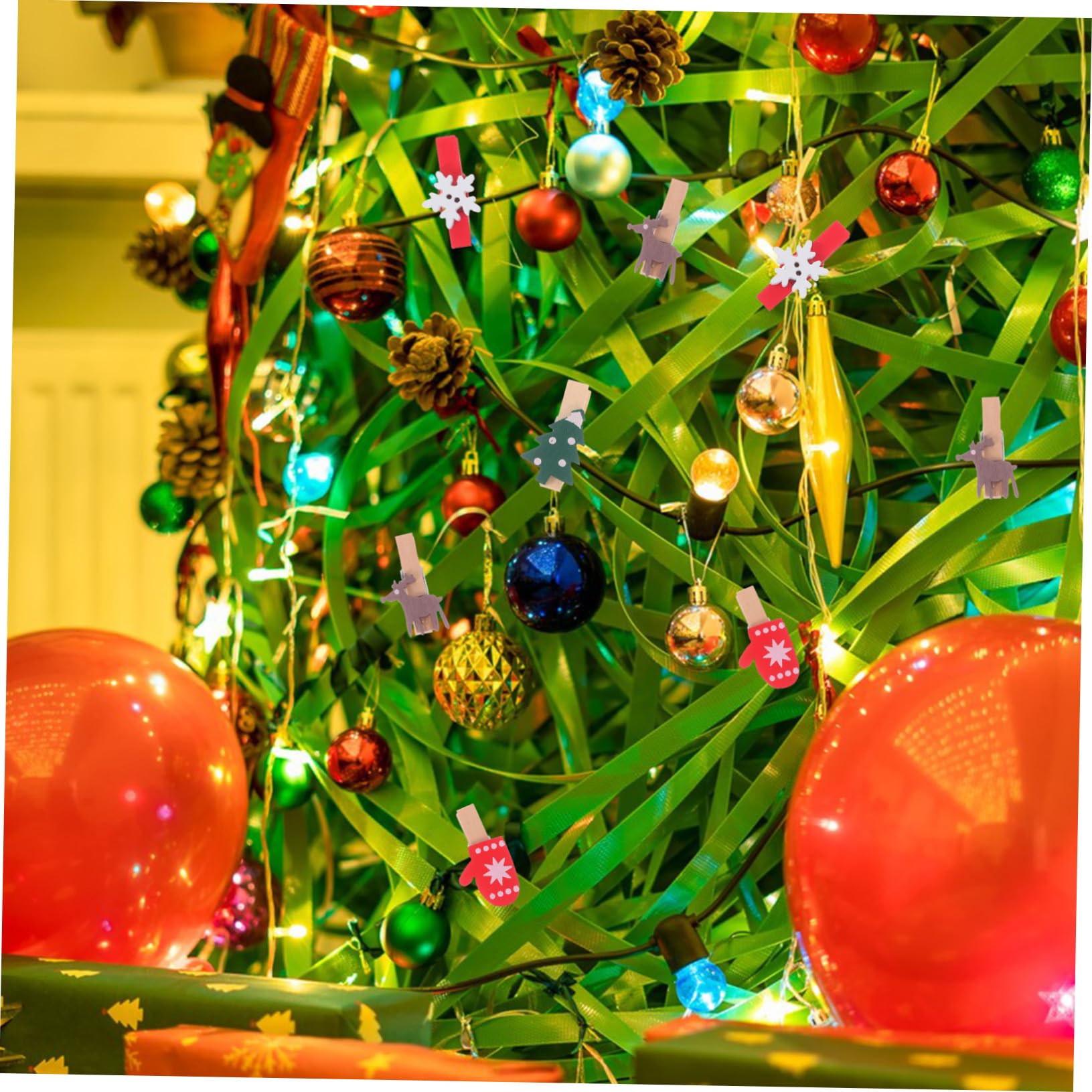 PRETYZOOM 300 Stck. Weihnachtsclip aus Holz Kleine Wäscheklammern zum Aufhängen von Fotos - Hängenden Clips für Party Fotoklammern selber Machen Weihnachtsclips Kleidernadel