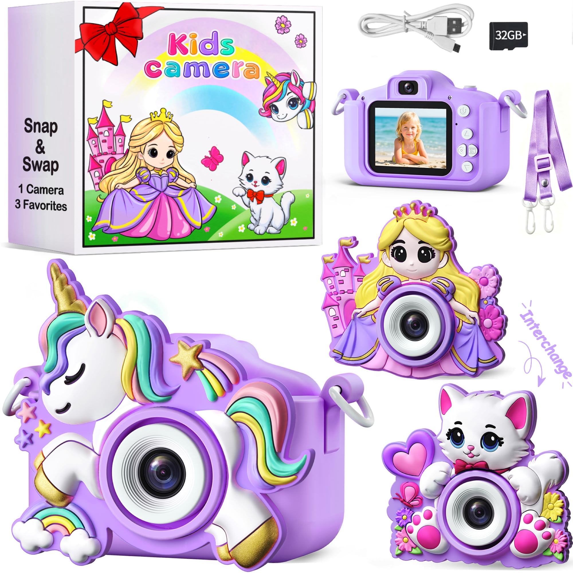 Kids Camera for Girls Toys Gifts: 3 4 5 Year Old Girl Birthday Gift, Small Children Digit…
