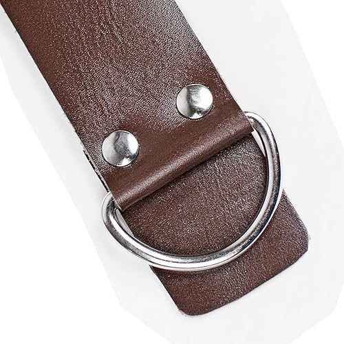 Miniatura 2 de Heavy Duty Cowhide Leather Over the Door Restraint Rings, Door Entryway Restraints for multi Purpose (Brown)