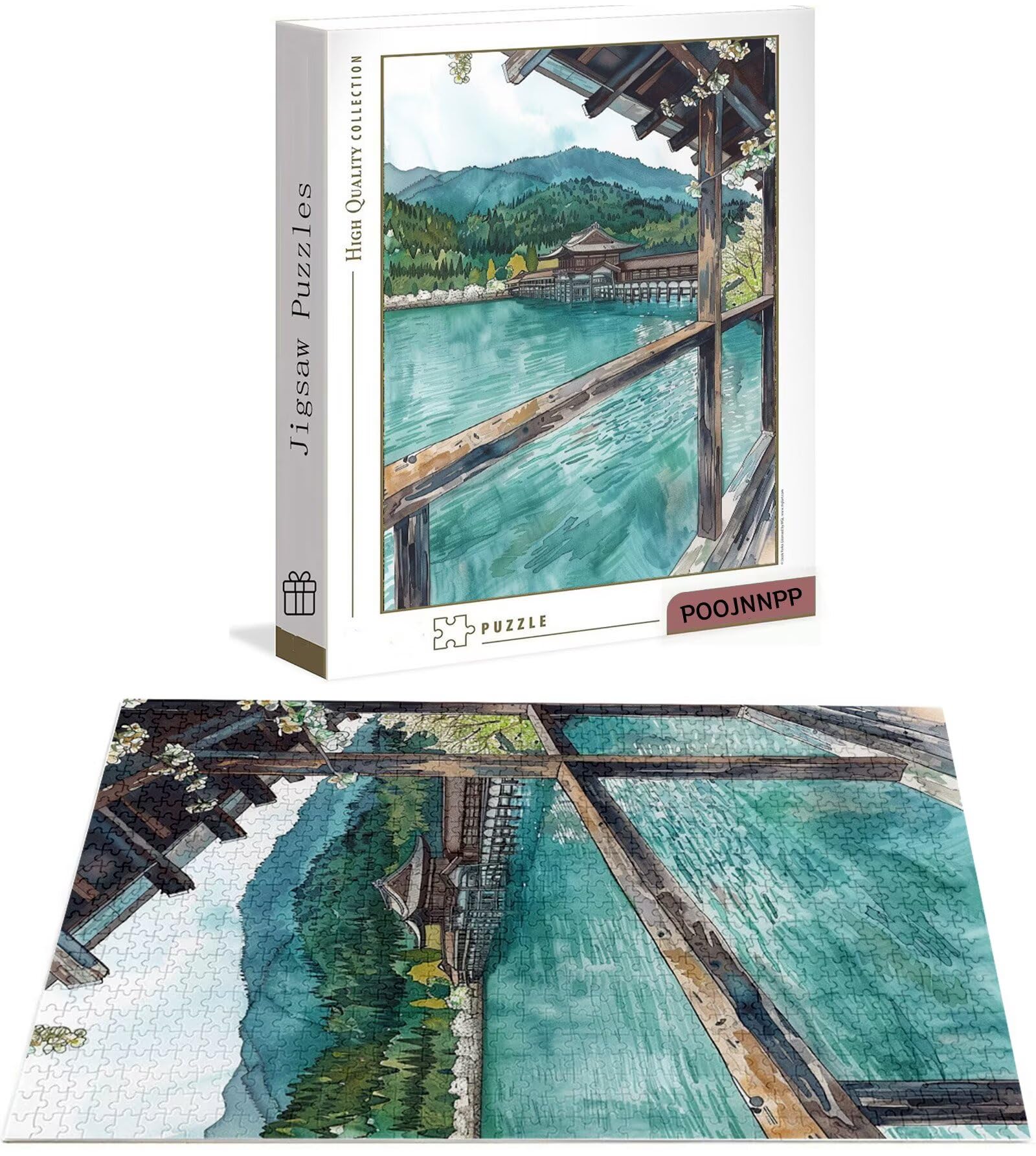 Puzzle 6000 Pezzi per Adulti e Ragazzi, 3 4 5 Anni Puzzle Lago 6 7 8 Anni Giochi Educativi Sostenibili Con Motivi Per Adulti Da Gioco in Legno Di Alta Qualità Jigsaw Cabina per Gioco Familiare B-6165