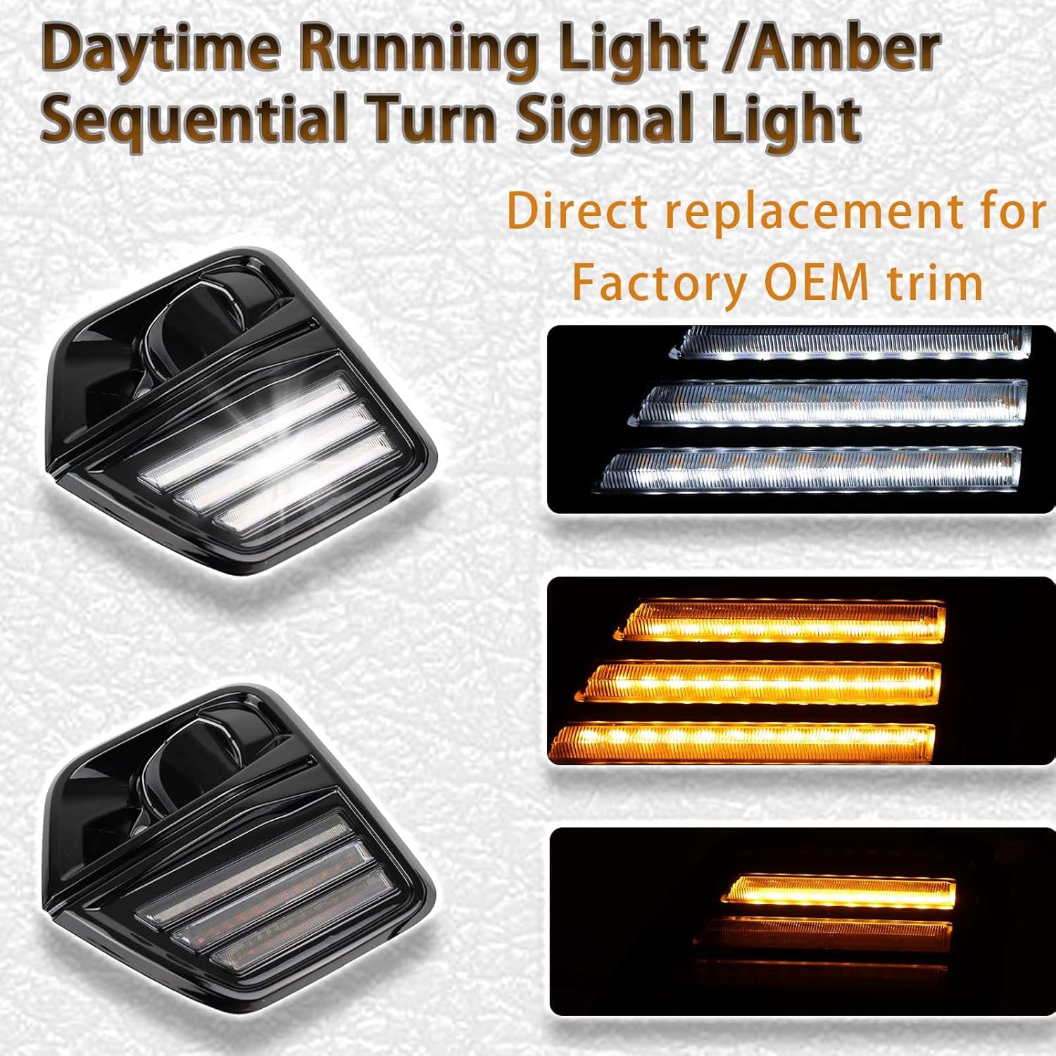 Switchback White/Amber LED Front Bumper Fog Light Daytime Running Lamp Amber Sequential Turn Signal Light Feature Compatible with Chevy Chevrolet Colorado 2023 2024 LT Front Bumper Trim
