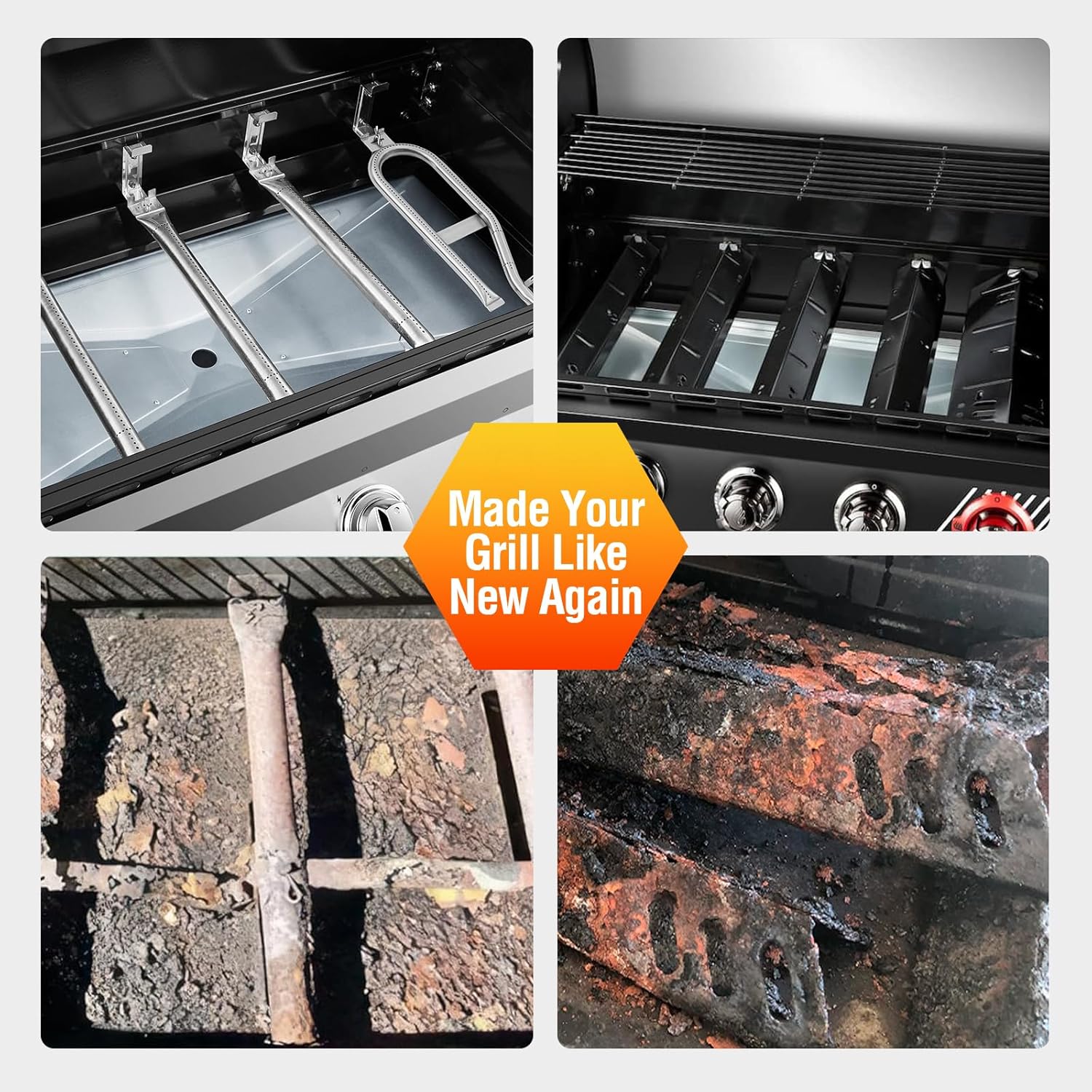 Grill Parts for Dyna-Glo 5 Burner DGH474CRP DGH483CRP DGH485CRP,70-02-411 Heat Tent for DGH483CRP,Grill Burner for Dyna-Glo 4 Burner DGH450CRP,3 Burner DGH373CR, Grill Repair Kit for Dyna-Glo Grill