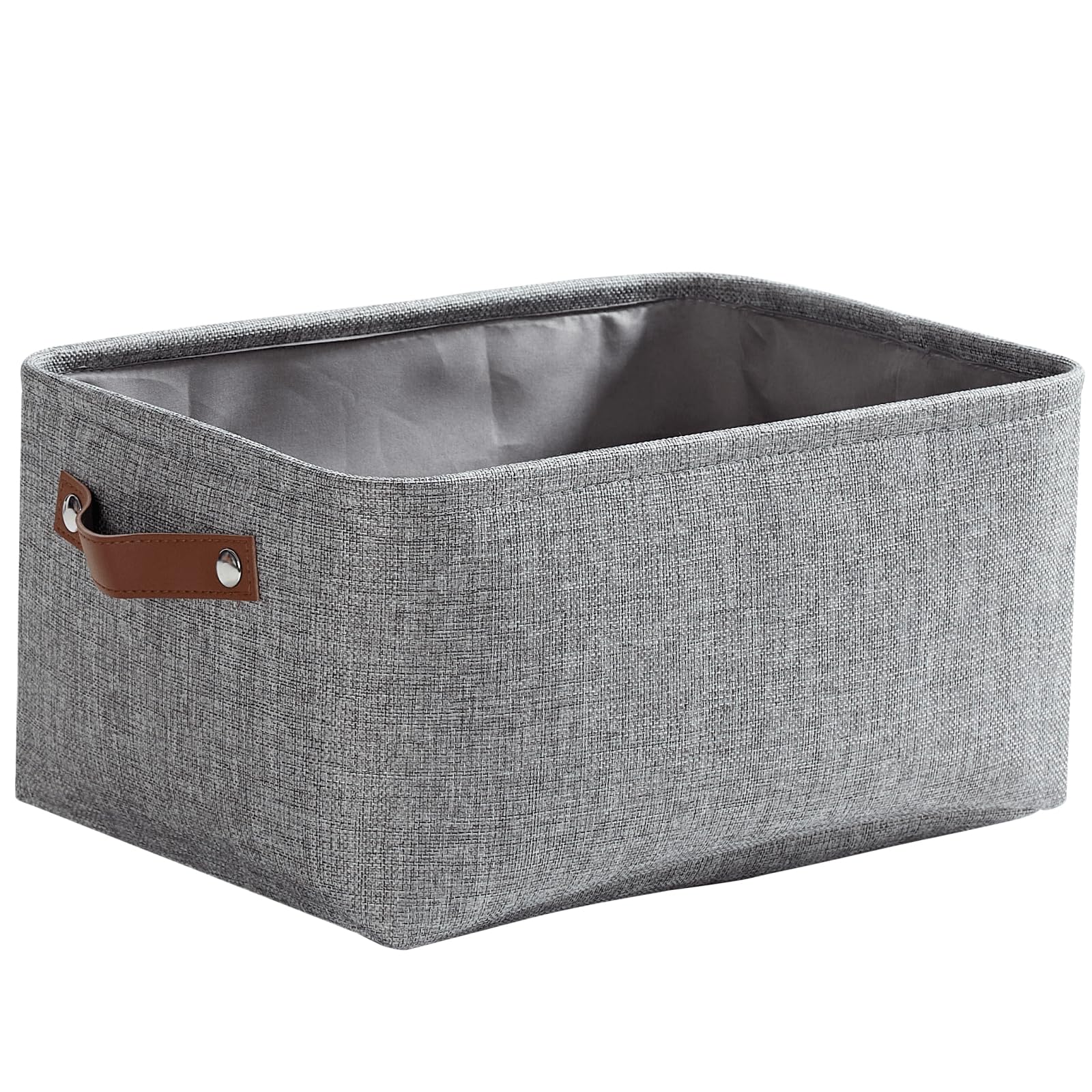Mangata Medium Sizes Storage Baskets, Thickened Canvas Fabric Storage Boxes with Handle for Shelves, Clothes Toys (Medium, without Drawstring) — image 1